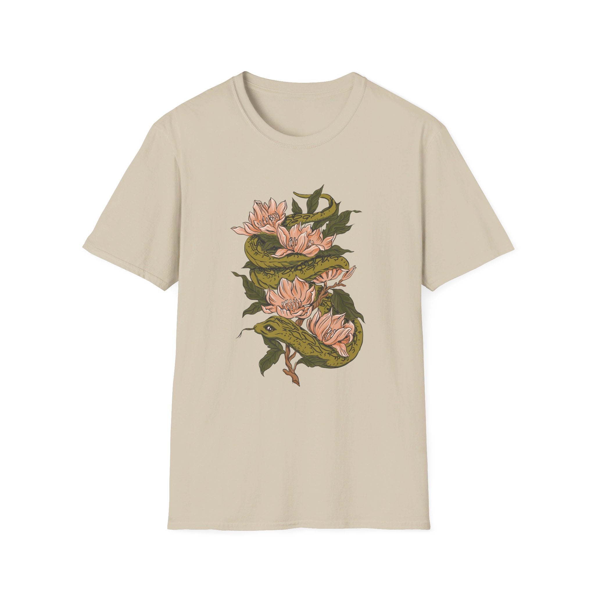 Snake Magnolia - Animals In Nature - Front Design - Premium Bio Unisex T-Shirt - Pure Face Streetwear