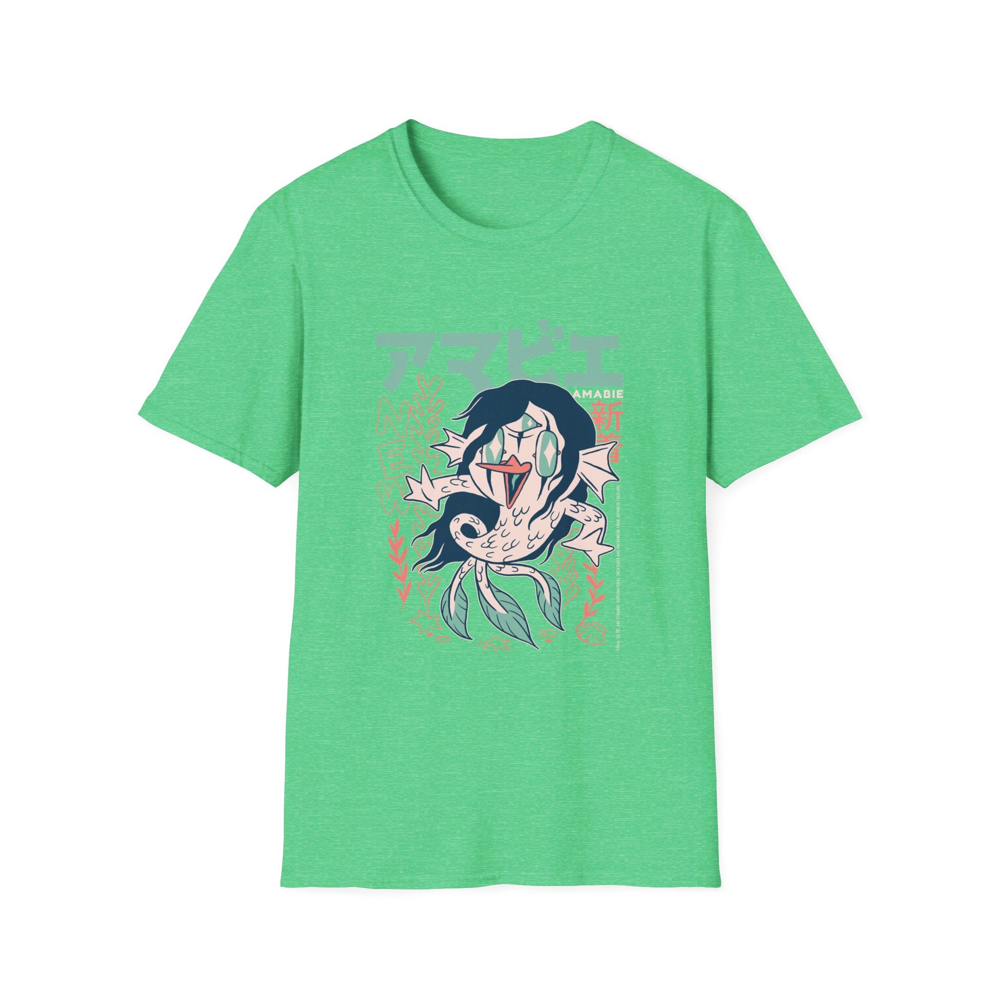 Amabie - Japanese Yokai - Front Design - Premium Bio Unisex T-Shirt - Pure Face Streetwear