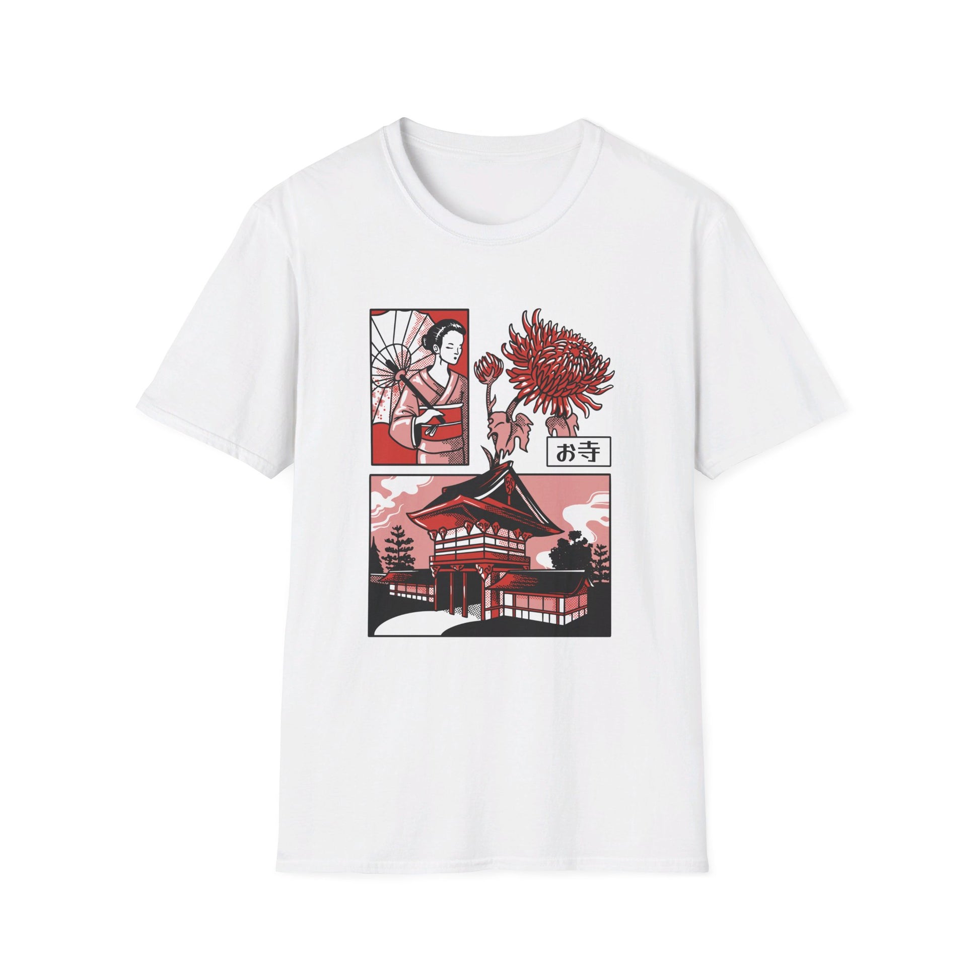 Japanese Temple Geisha - Slice Of Life - Front Design - Premium Bio Unisex T-Shirt - Pure Face Streetwear