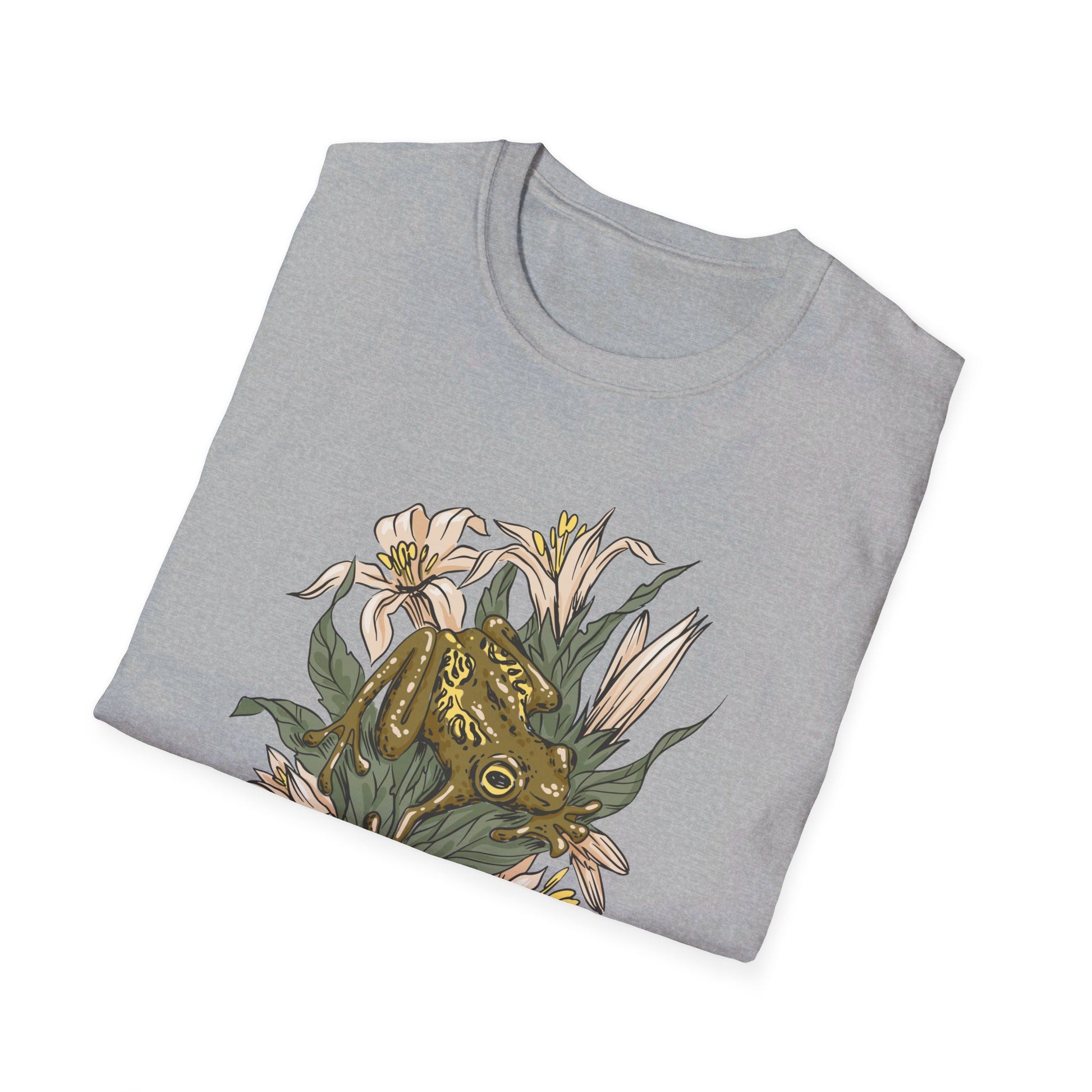 Frog Lilies - Animals In Nature - Front Design - Premium Bio Unisex T-Shirt - Pure Face Streetwear