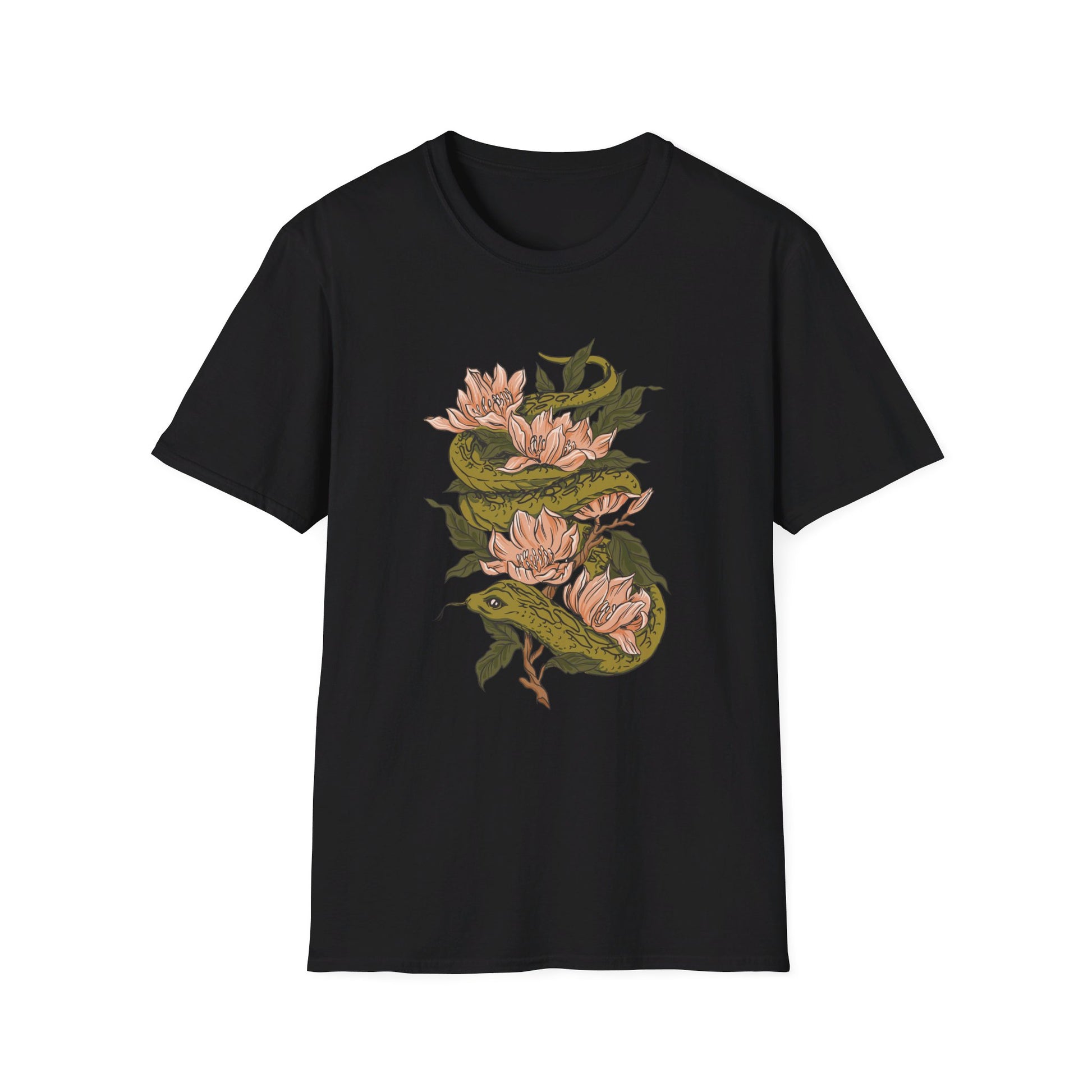 Snake Magnolia - Animals In Nature - Front Design - Premium Bio Unisex T-Shirt - Pure Face Streetwear