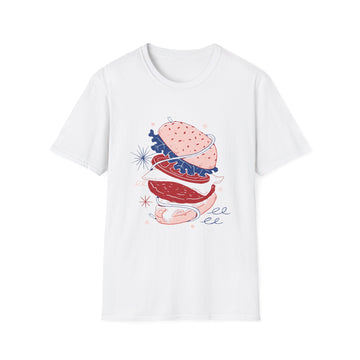 Hamburger - Retro Doodled Food - Unisex T-Shirt