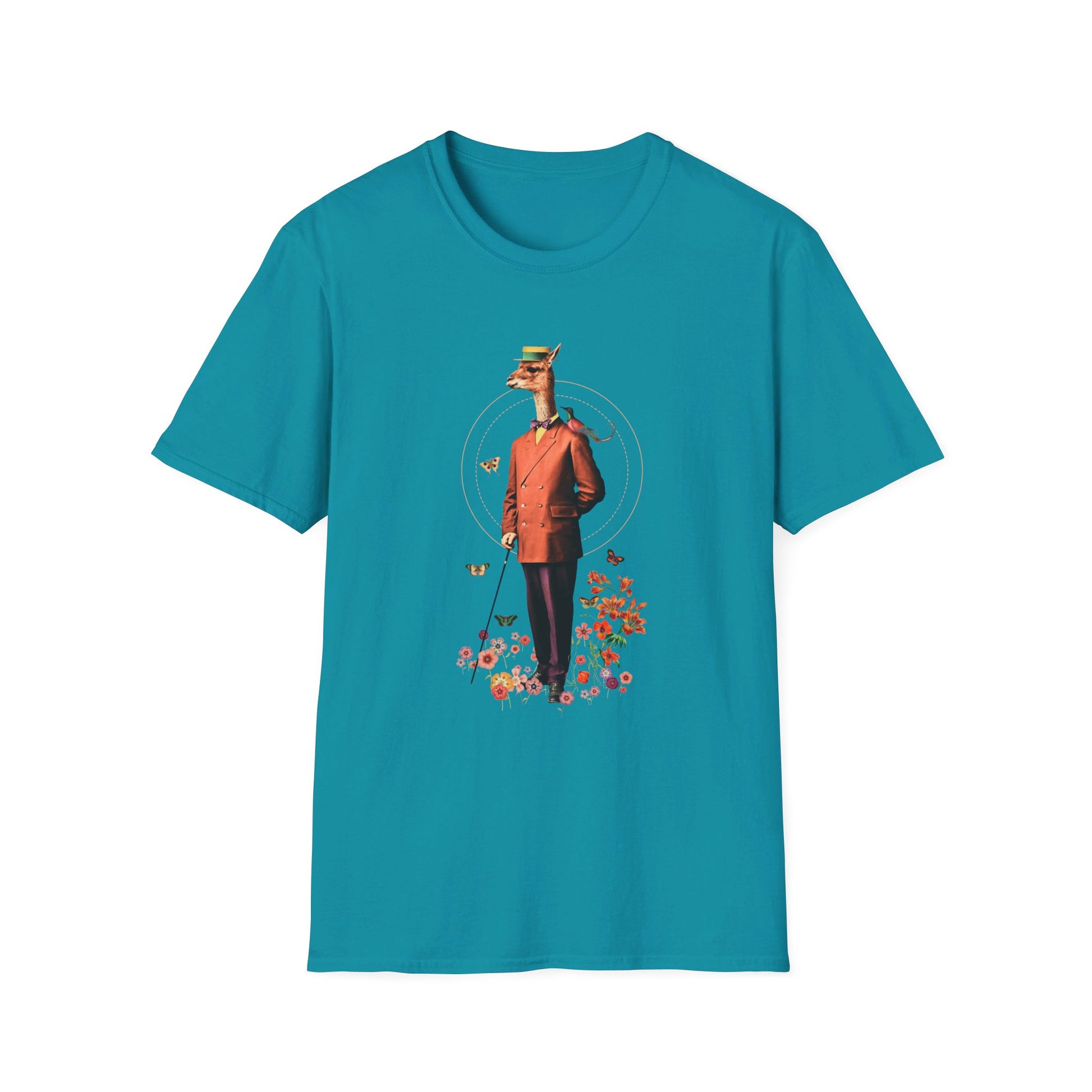 Llama - Animal Human - Front Design - Premium Bio Unisex T-Shirt - Pure Face Streetwear