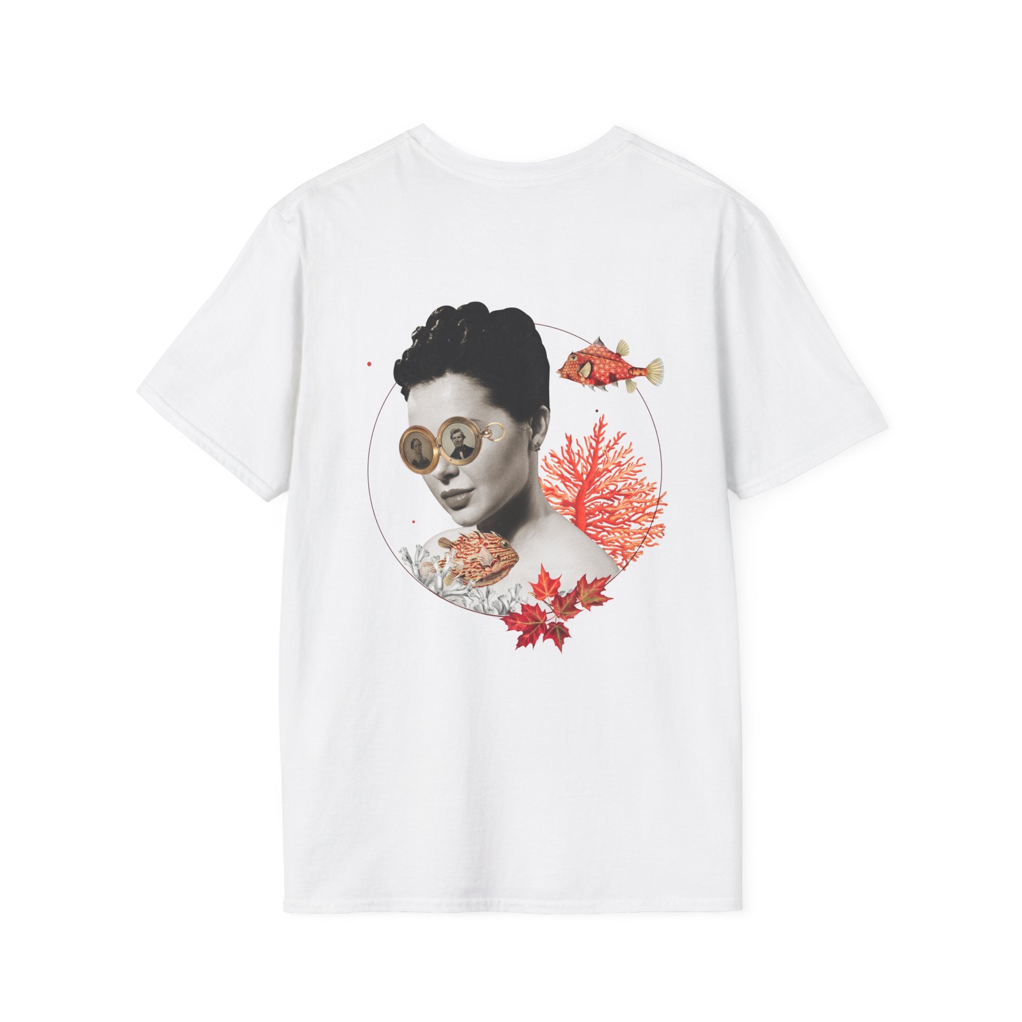 Coral - Quirky Collage - Unisex T-Shirt - Back Print