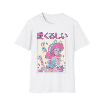 Cute Anime Girl in Cat Ears - Harajuku Anime Girl - Unisex T-Shirt