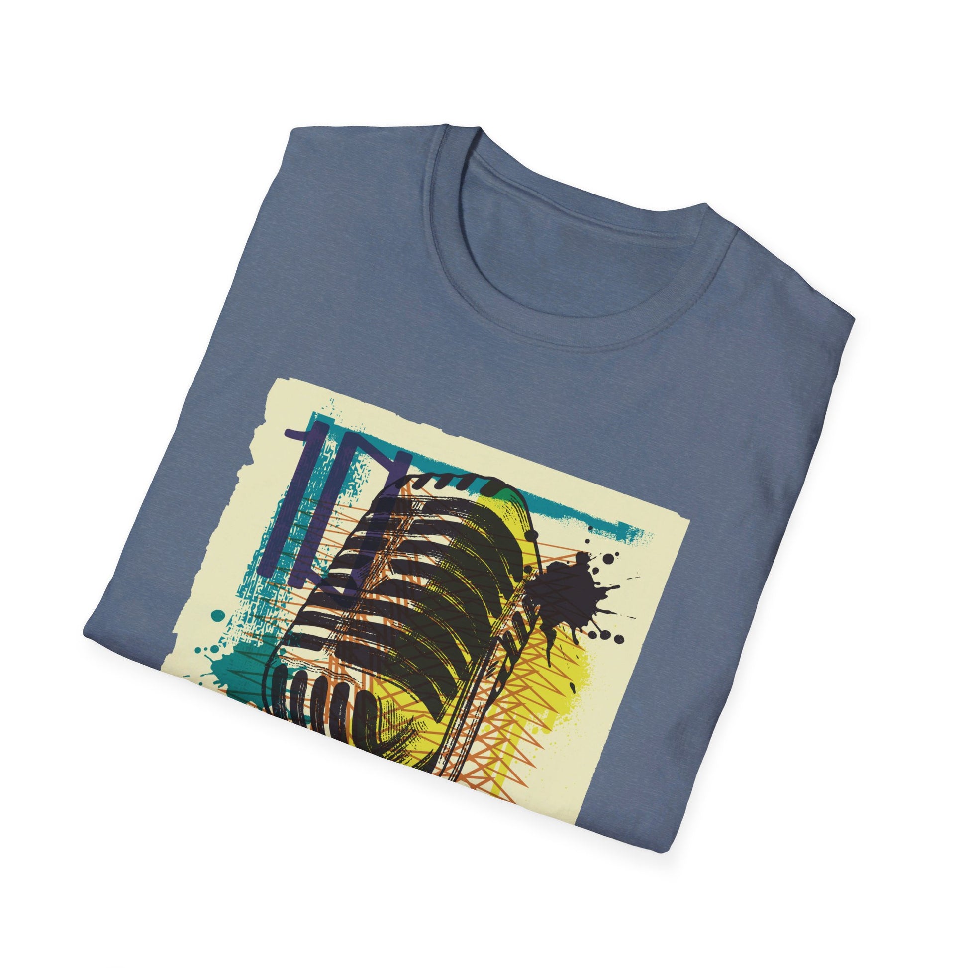 Old Microphone - Urban Graffiti - Front Design - Premium Bio Unisex T-Shirt - Pure Face Streetwear