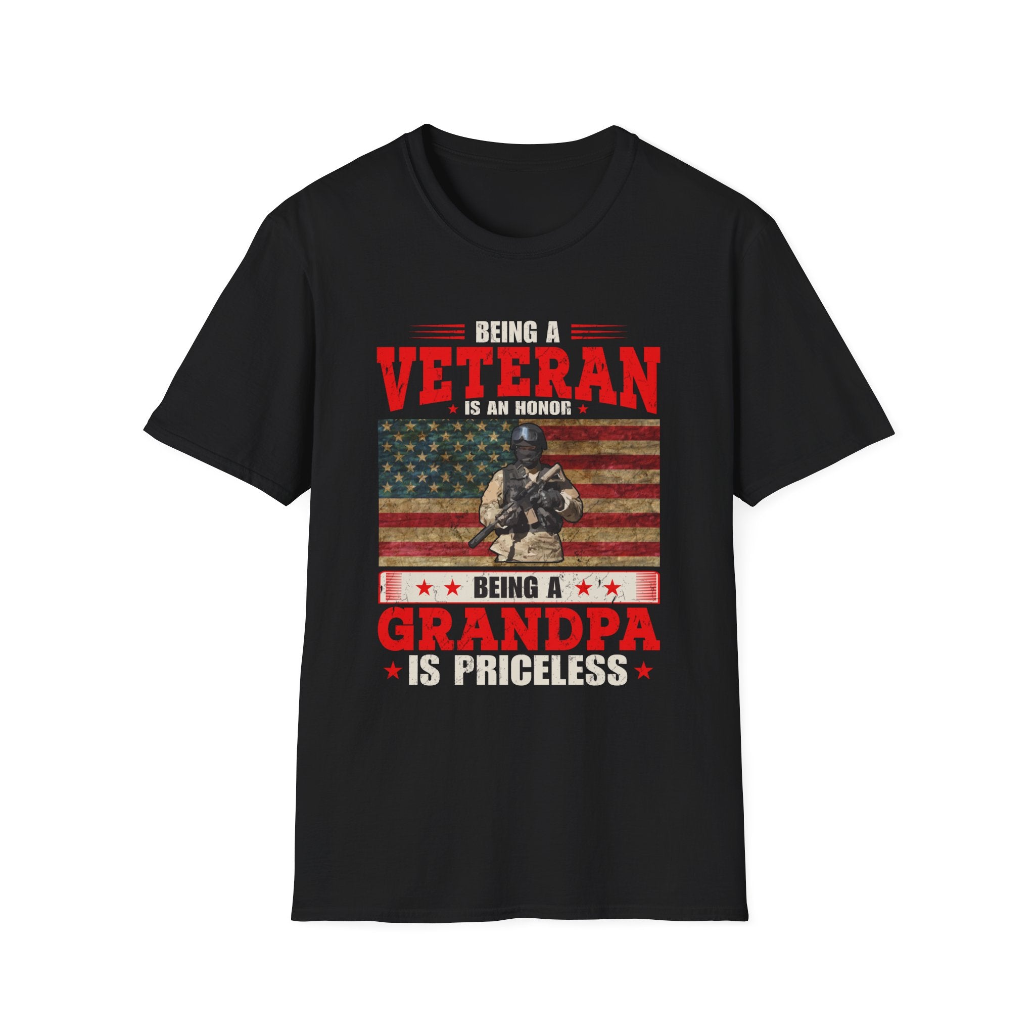 Being a Veteran is an Honor being a Granpa is priceless - Veteran - Front Design - Premium Bio Unisex T-Shirt