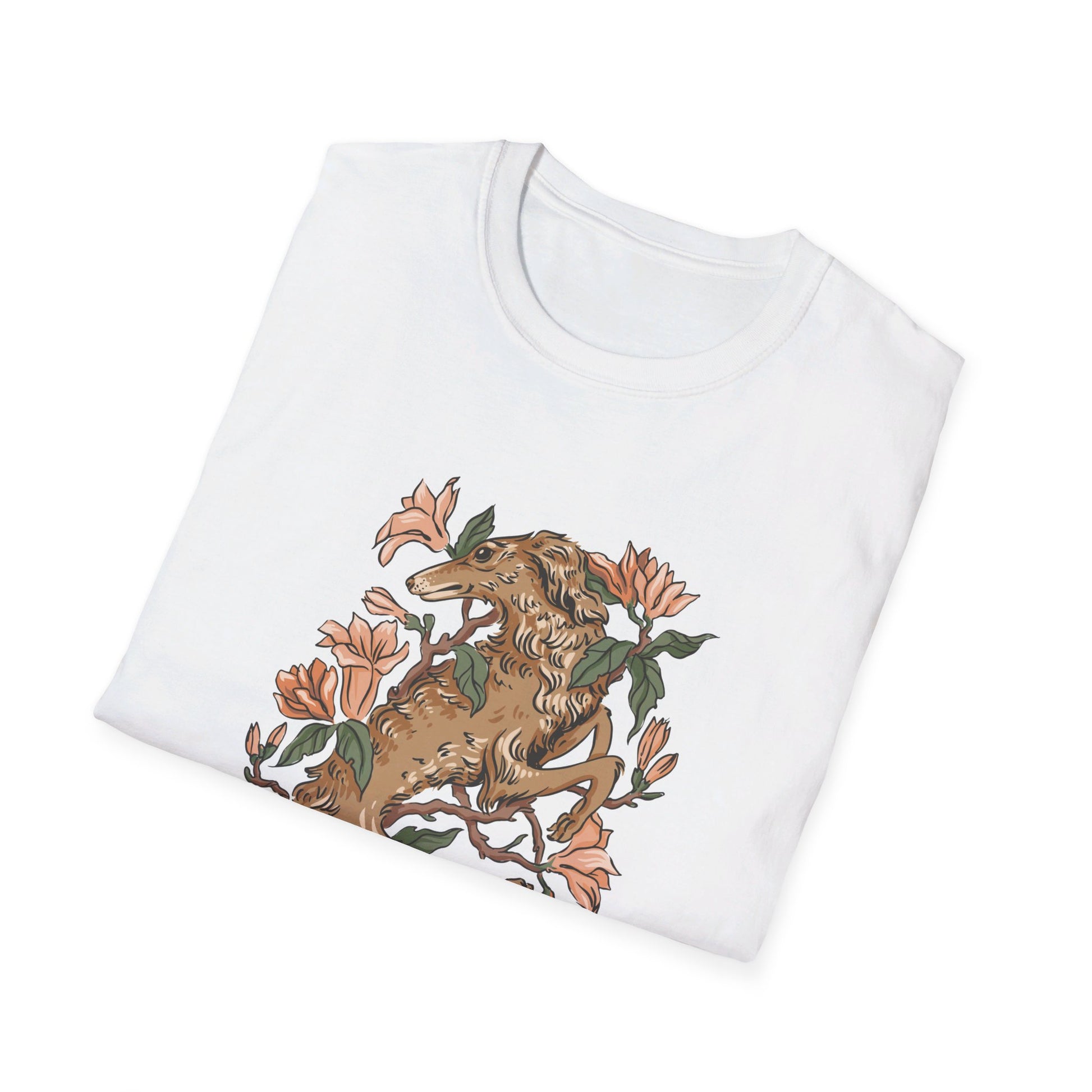 Greyhound Mangnolia - Animals In Nature - Front Design - Premium Bio Unisex T-Shirt - Pure Face Streetwear