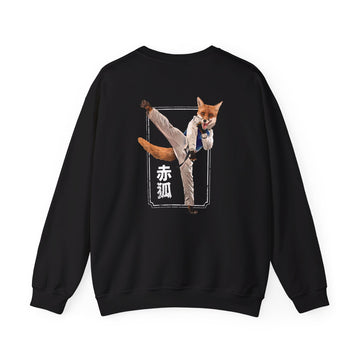 Red Fox Kick - Martial Arts - Back Design - Premium Unisex Heavy Blend™ Crewneck Sweatshirt