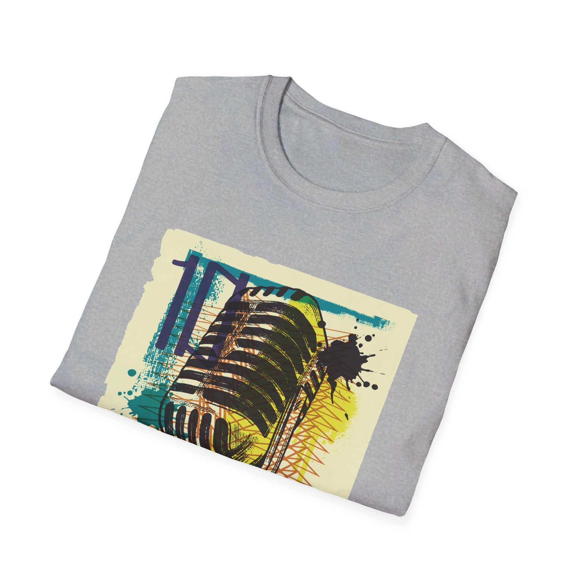 Old Microphone - Urban Graffiti - Front Design - Premium Bio Unisex T-Shirt - Pure Face Streetwear