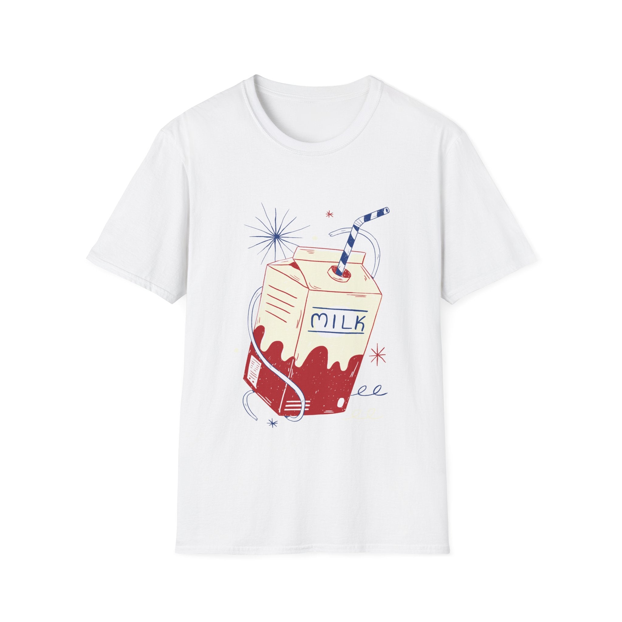 Milk Drink - Retro Doodled Food - Unisex T-Shirt