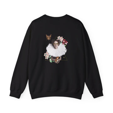 Queen - Quirky Collage - Back Design - Premium Unisex Heavy Blend™ Crewneck Sweatshirt