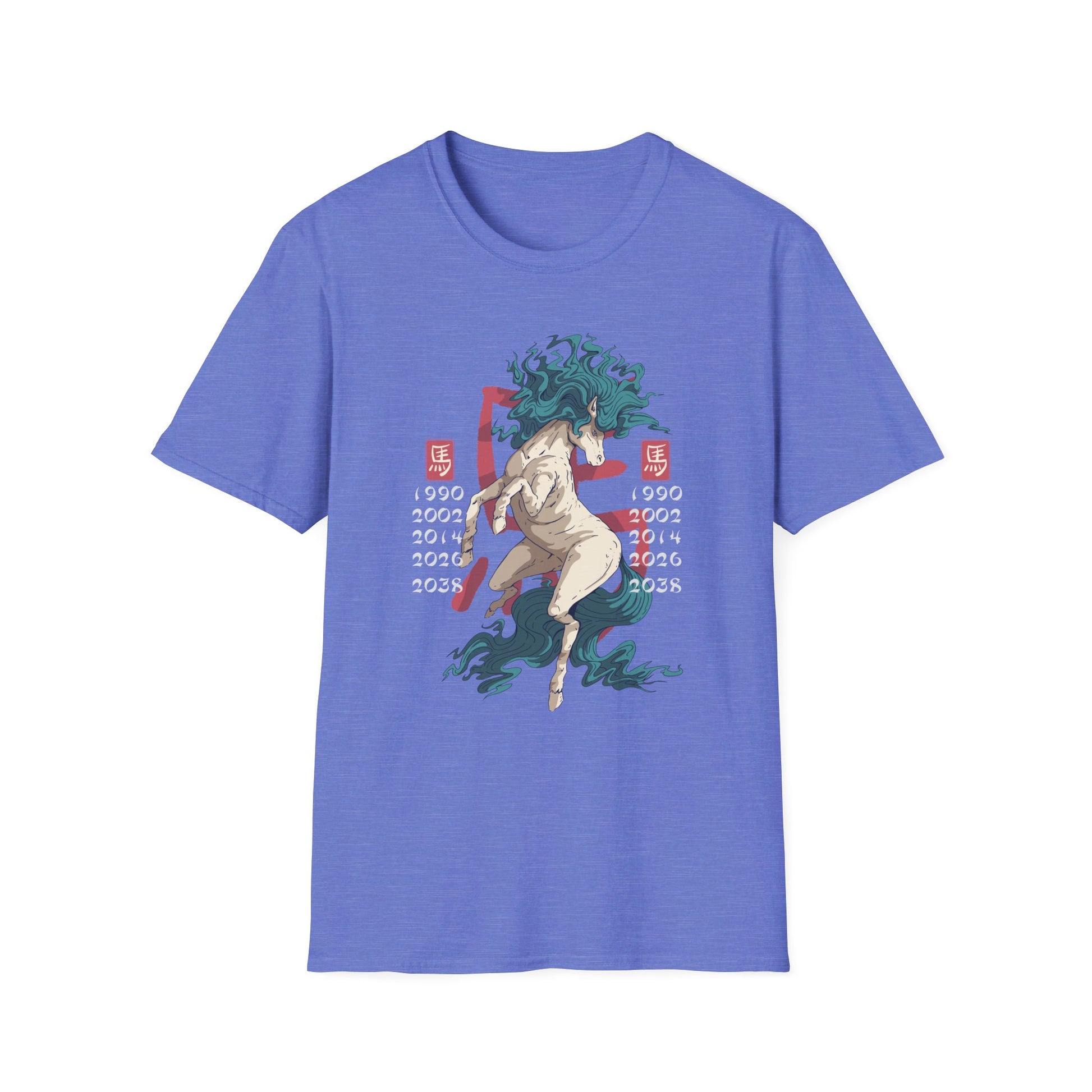 Horse - Chinese Zodiac Anime - Front Design - Premium Bio Unisex T-Shirt - Pure Face Streetwear