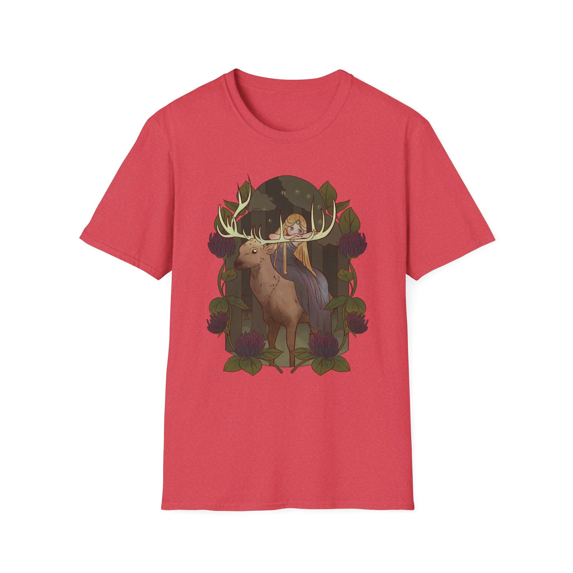 Deer and Fairy - Fairy Tail World - Front Design - Premium Bio Unisex T-Shirt - Pure Face Streetwear