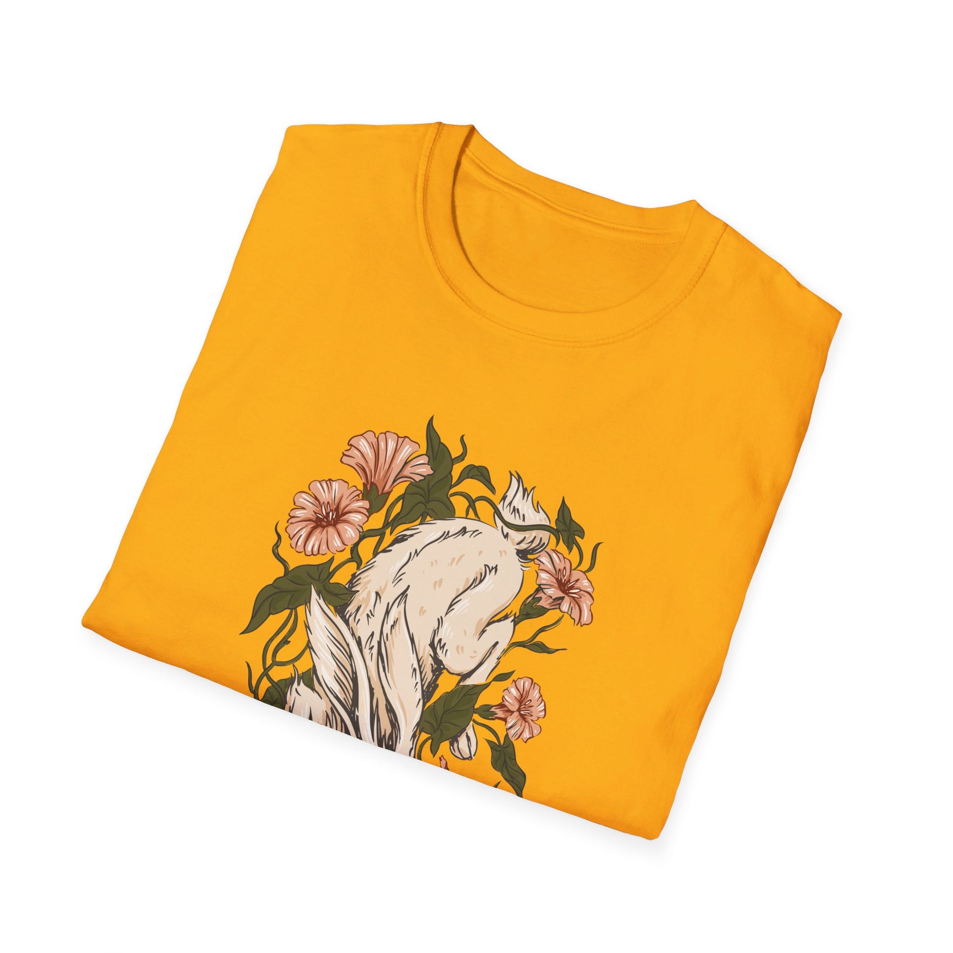 Hare Rabbit Ivy Flowers - Animals In Nature - Front Design - Premium Bio Unisex T-Shirt - Pure Face Streetwear