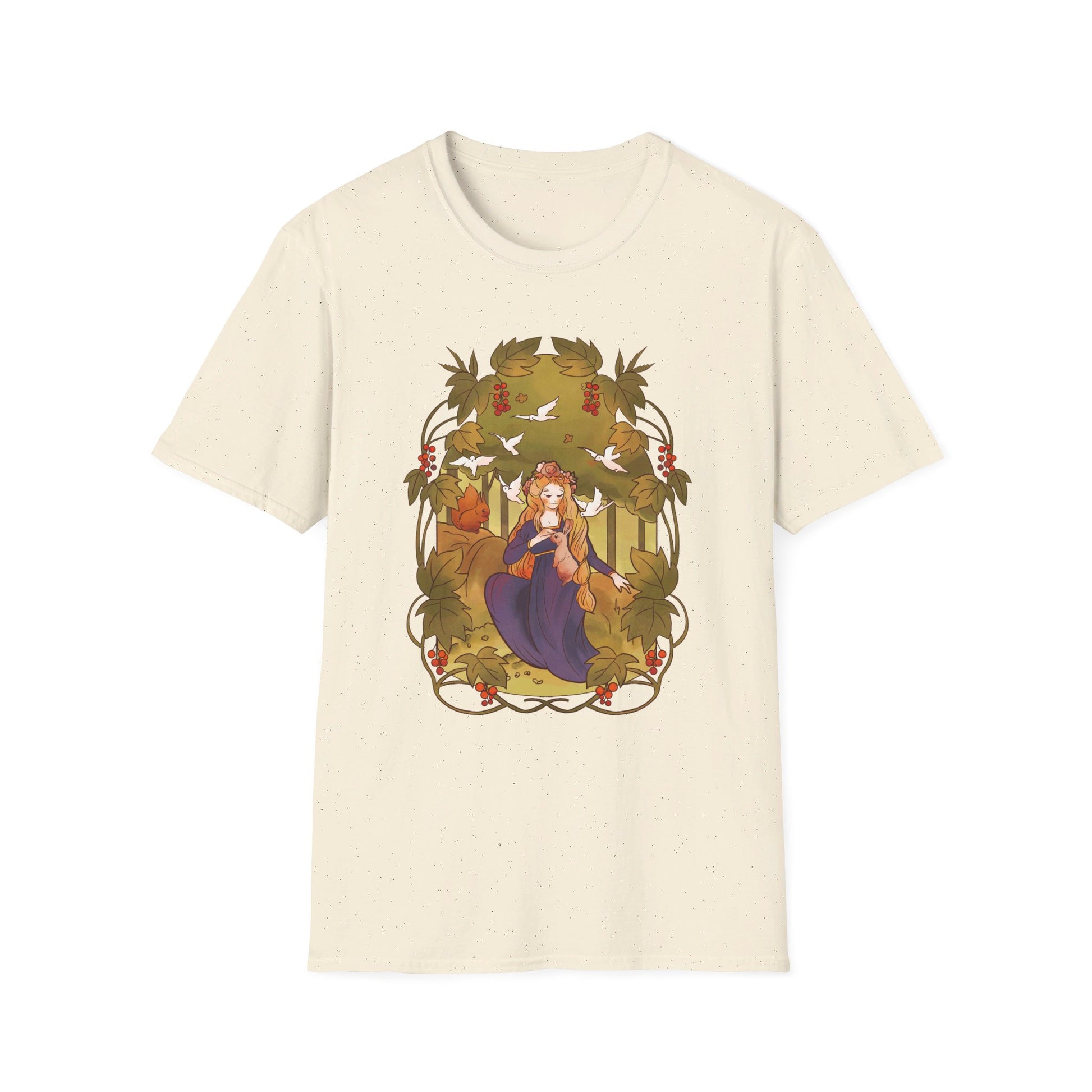 Fairy surrounded by Animals - Fairy Tail World - Front Design - Premium Bio Unisex T-Shirt - Pure Face Streetwear