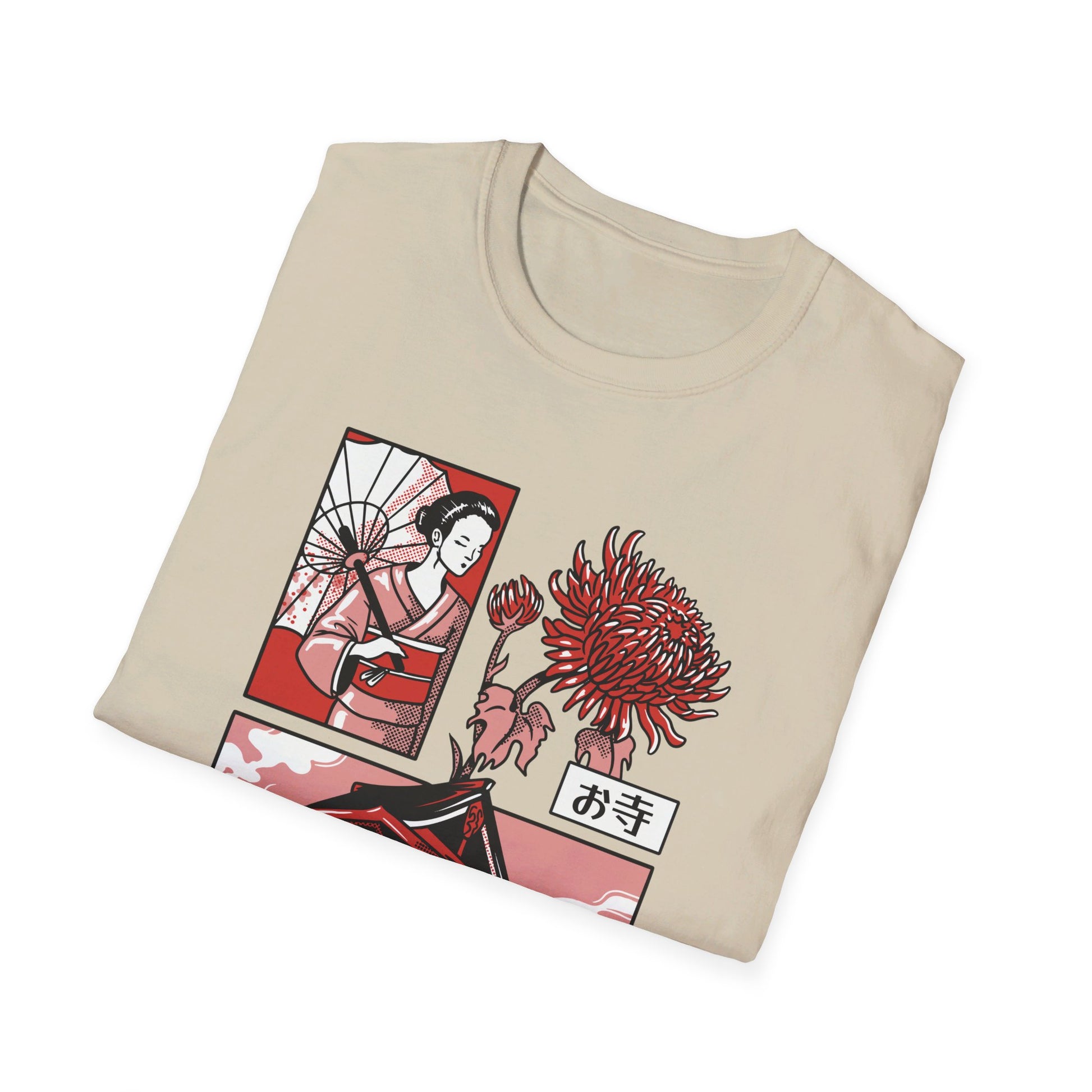 Japanese Temple Geisha - Slice Of Life - Front Design - Premium Bio Unisex T-Shirt - Pure Face Streetwear