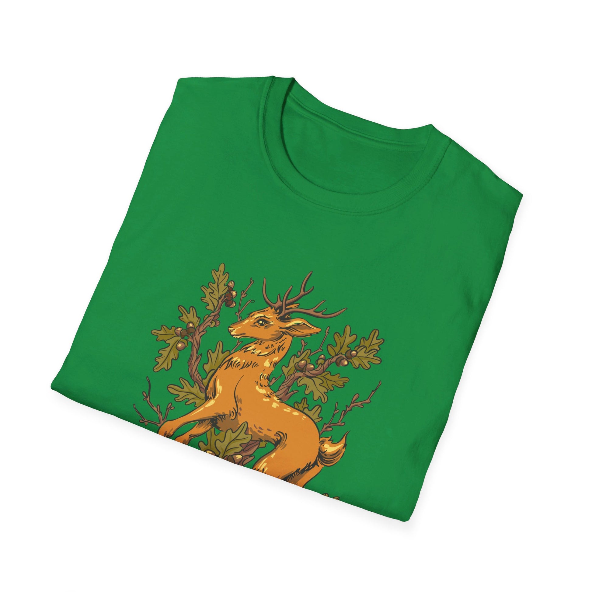 Deer Oak - Animals In Nature - Front Design - Premium Bio Unisex T-Shirt - Pure Face Streetwear