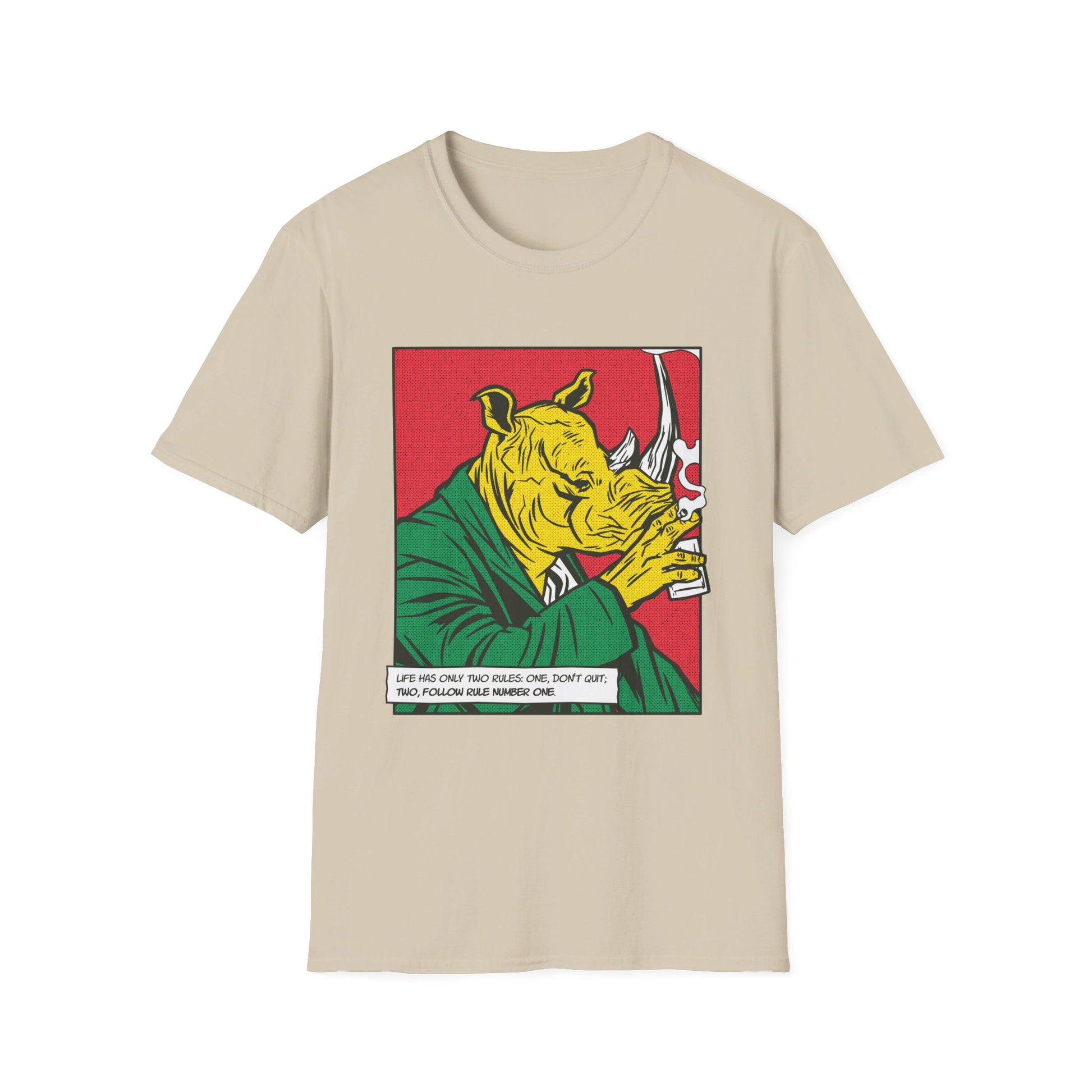 The Rhinoceros - Comic Mafia - Front Design - Premium Bio Unisex T-Shirt - Pure Face Streetwear