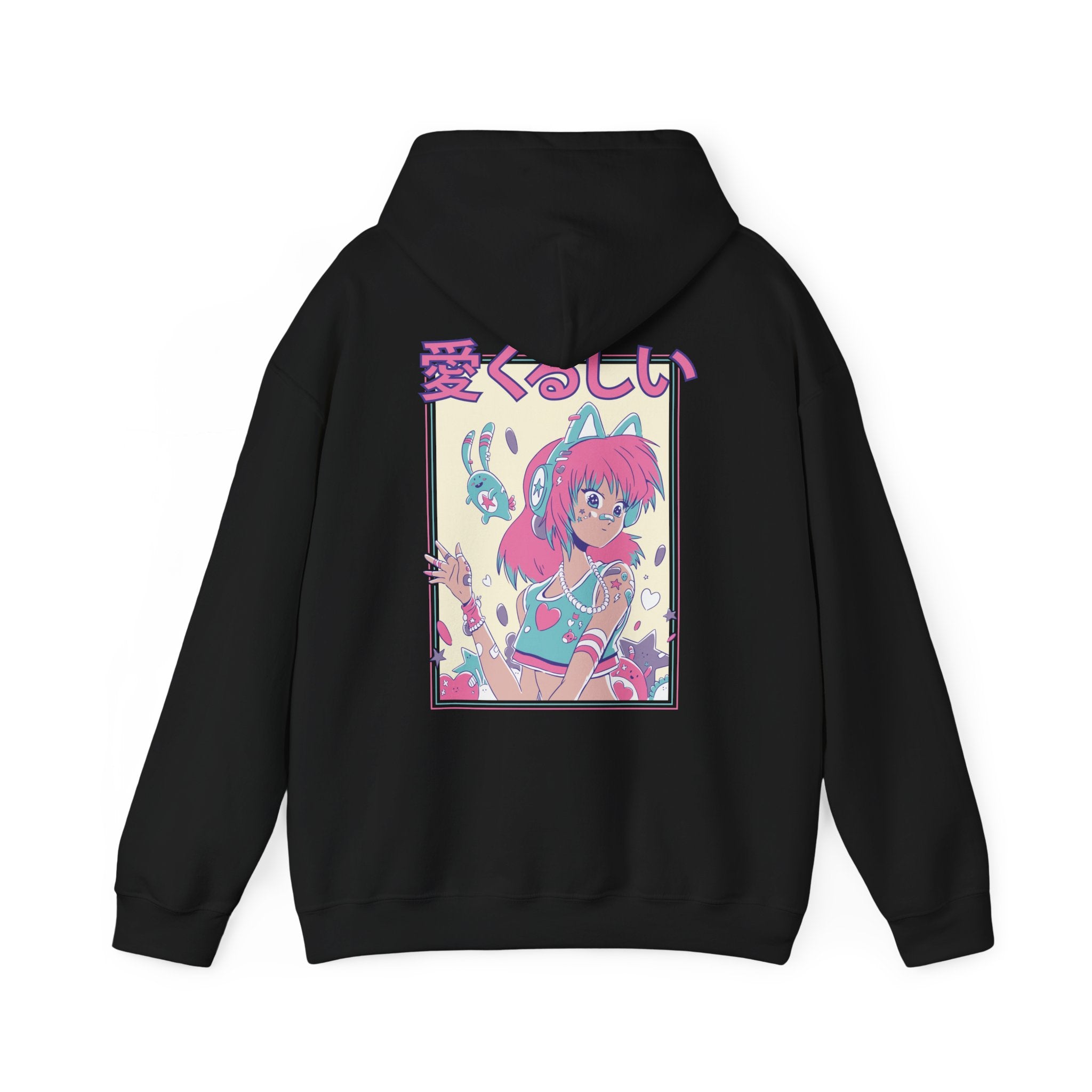 Cute Anime Girl in Cat Ears - Harajuku Anime Girl - Unisex Hoodie