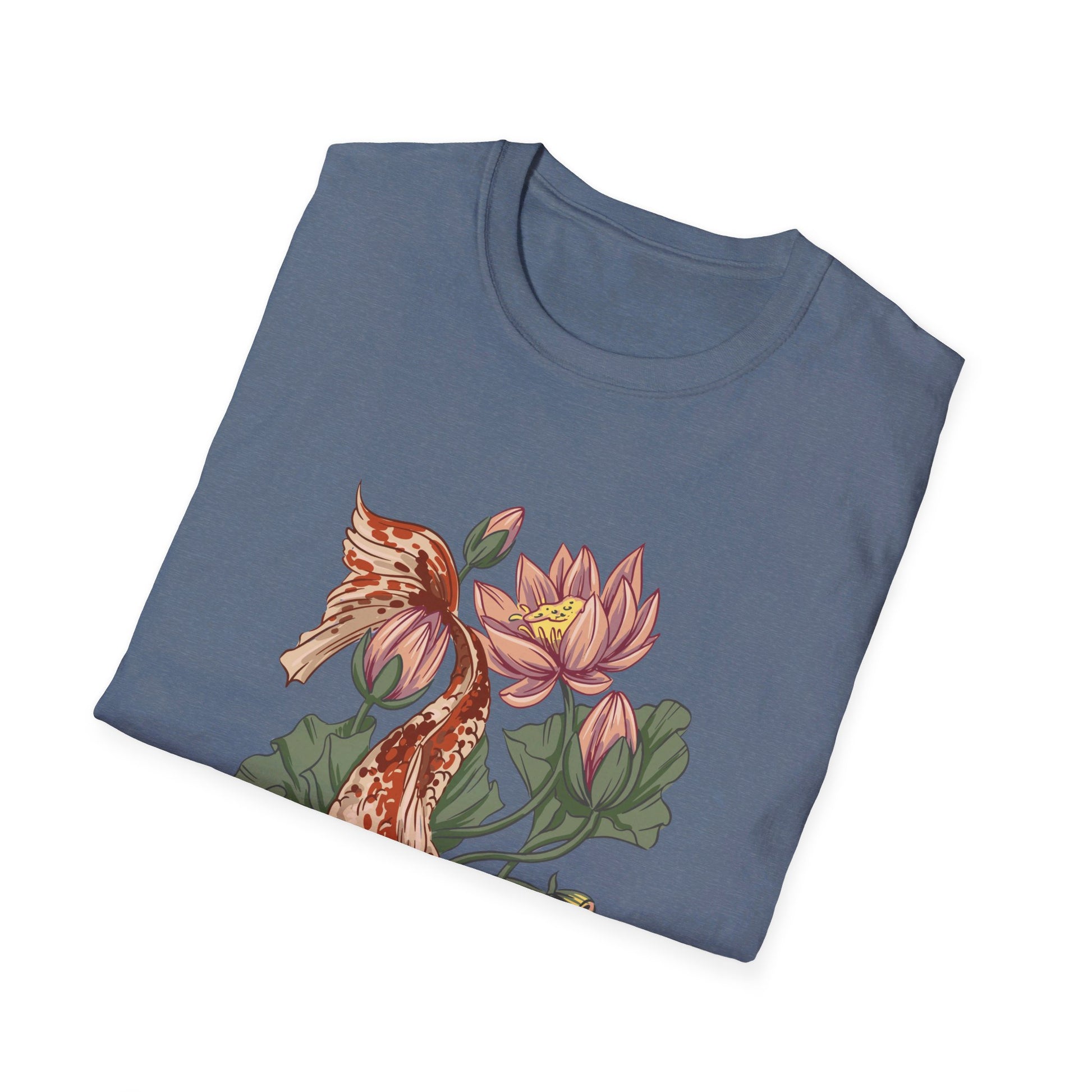 Koi Lotus - Animals In Nature - Front Design - Premium Bio Unisex T-Shirt - Pure Face Streetwear