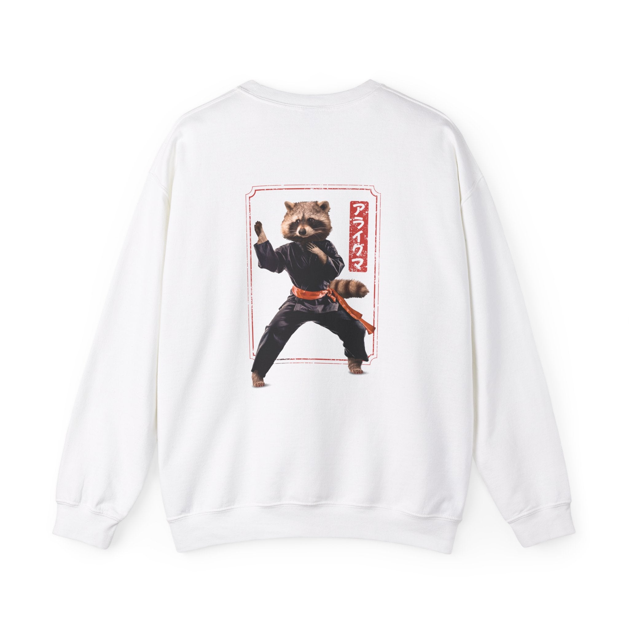 Kung Fu Raccoon - Martial Arts - Back Design - Premium Unisex Heavy Blend™ Crewneck Sweatshirt