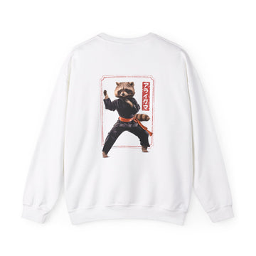 Kung Fu Raccoon - Martial Arts - Back Design - Premium Unisex Heavy Blend™ Crewneck Sweatshirt