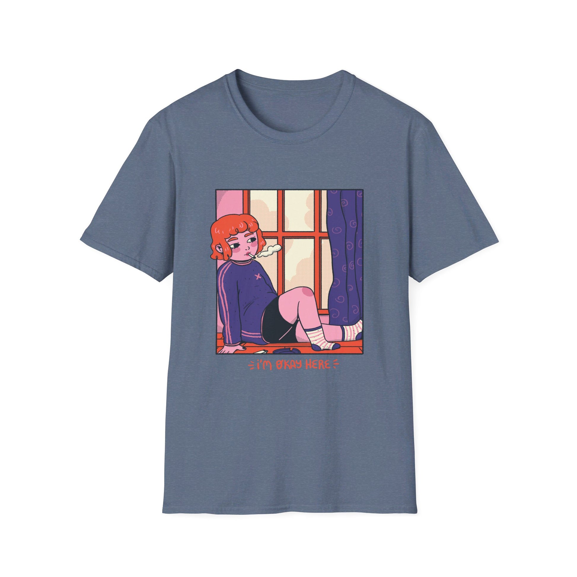 Girl in Window - Cozy at Home - Front Design - Premium Bio Unisex T-Shirt - Pure Face Streetwear