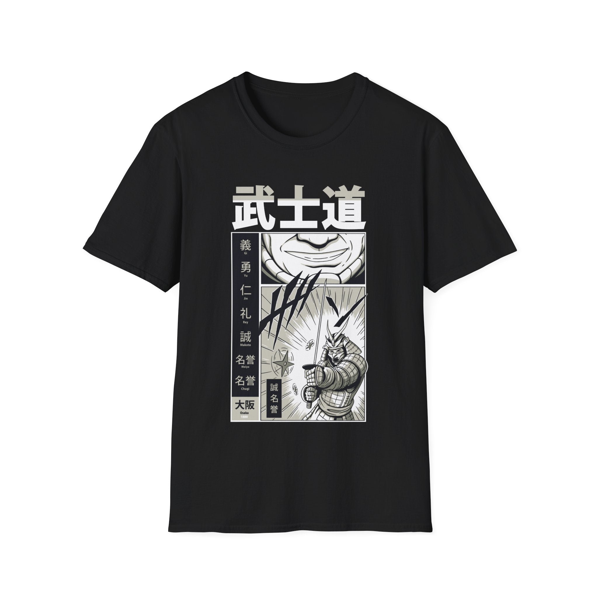 Ninja Attack - Samurai Manga - Unisex T-Shirt - Front Print