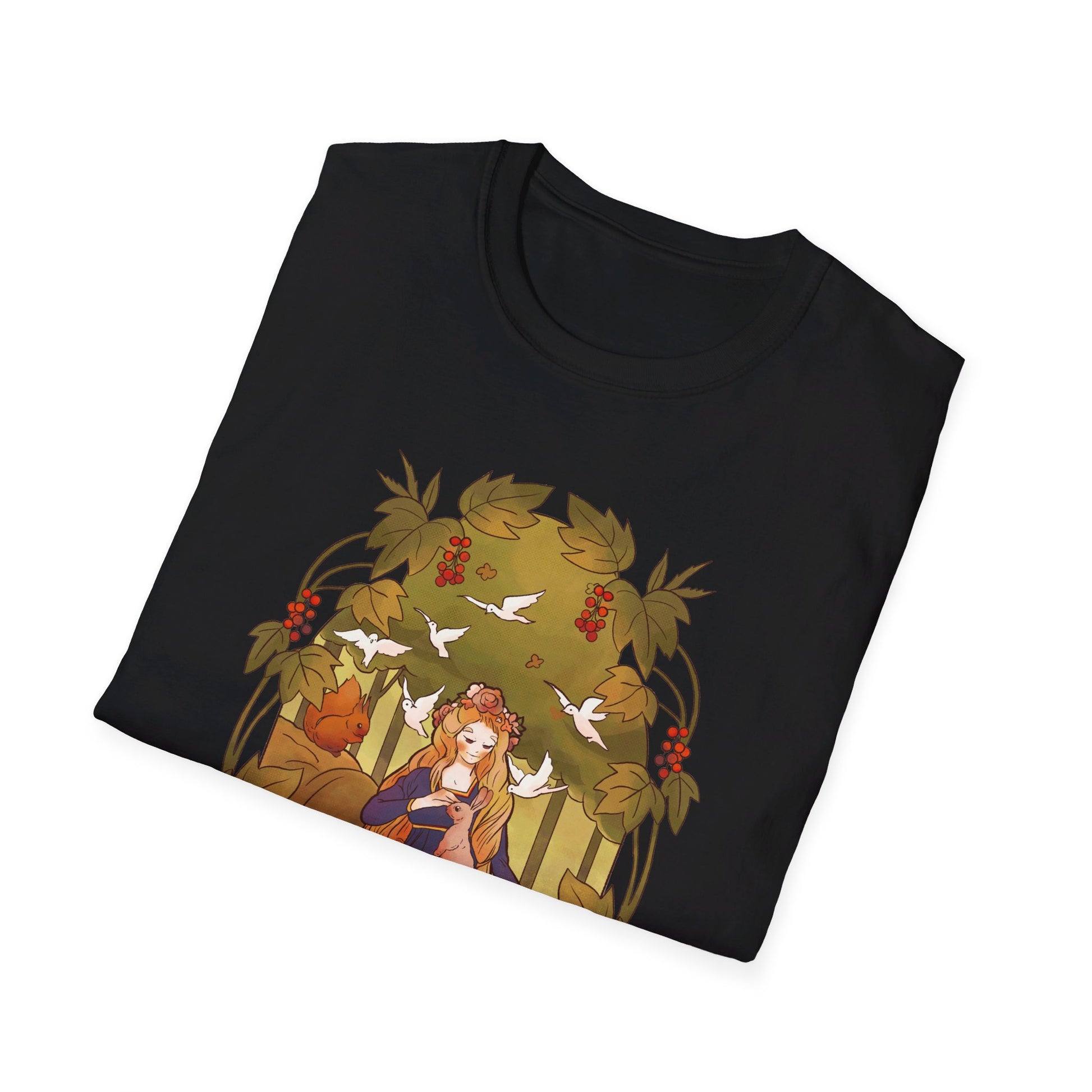 Fairy surrounded by Animals - Fairy Tail World - Front Design - Premium Bio Unisex T-Shirt - Pure Face Streetwear