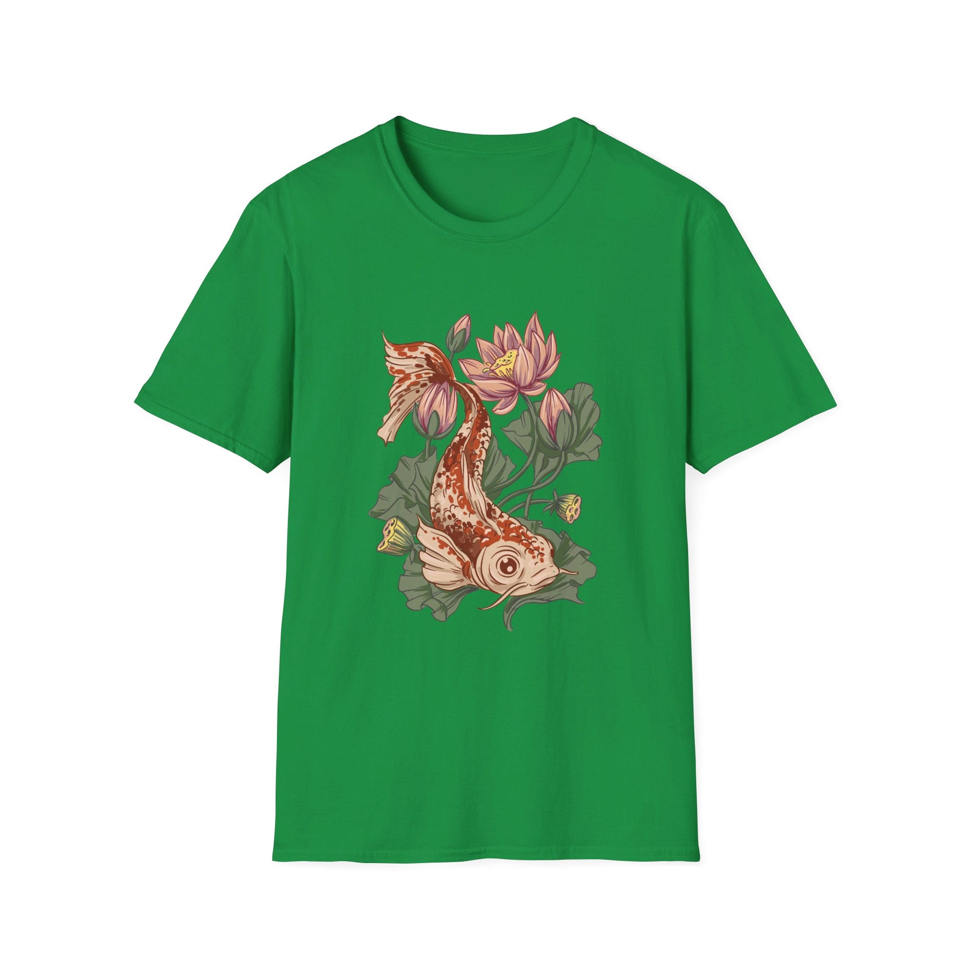 Koi Lotus - Animals In Nature - Front Design - Premium Bio Unisex T-Shirt - Pure Face Streetwear