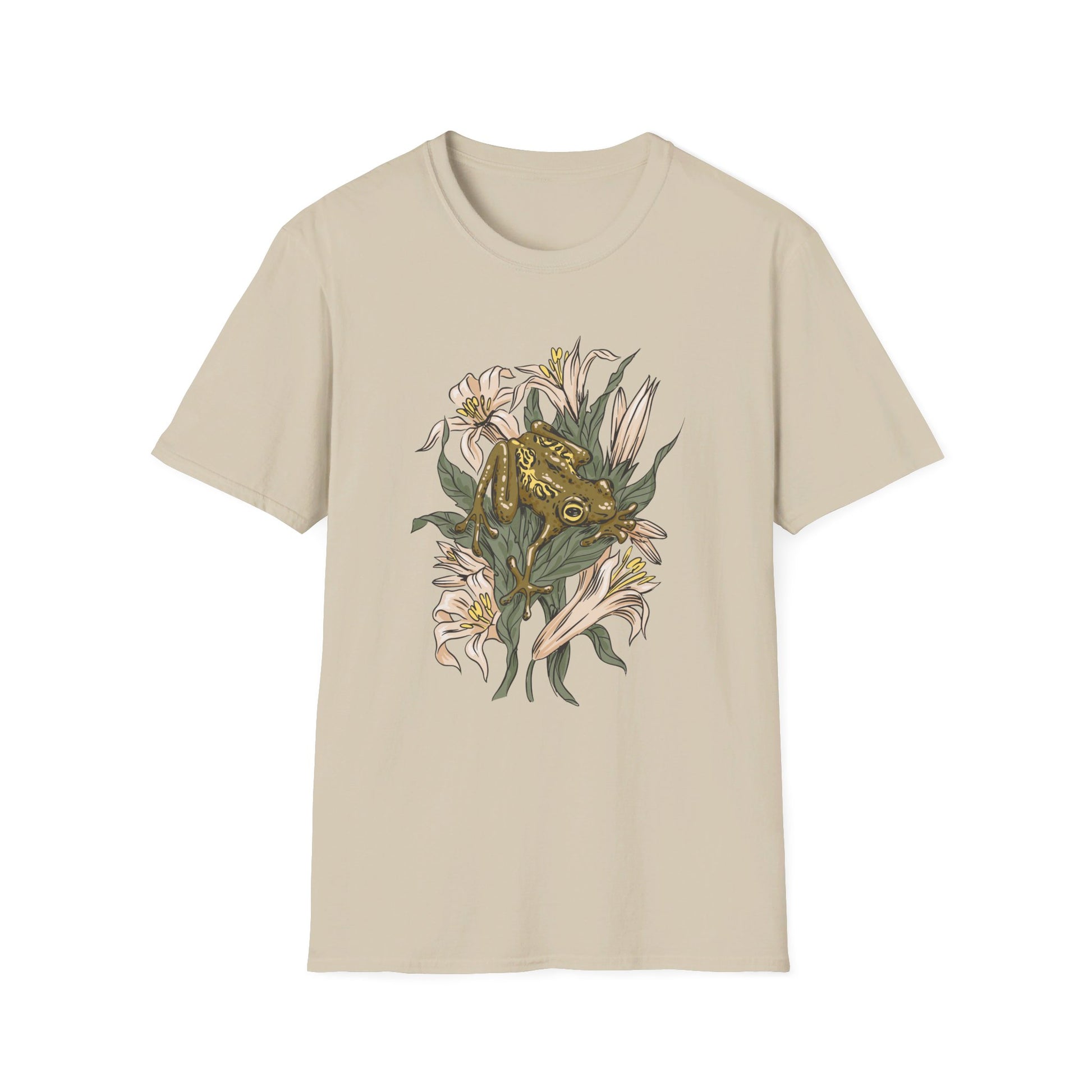 Frog Lilies - Animals In Nature - Front Design - Premium Bio Unisex T-Shirt - Pure Face Streetwear