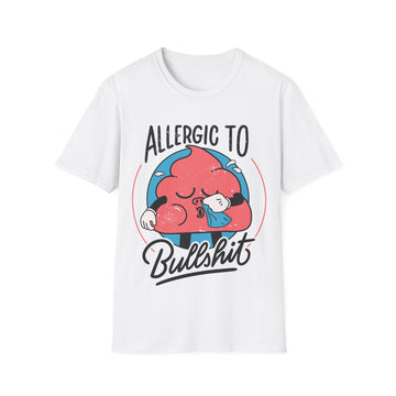 Allergic to Bullshit - Antisocial Retro - Unisex T-Shirt - Front Print