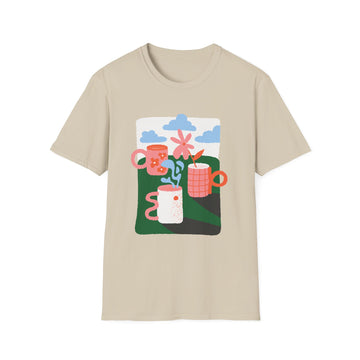 Cute Flowers in a Mug - Blooming Flowers - Unisex T-Shirt