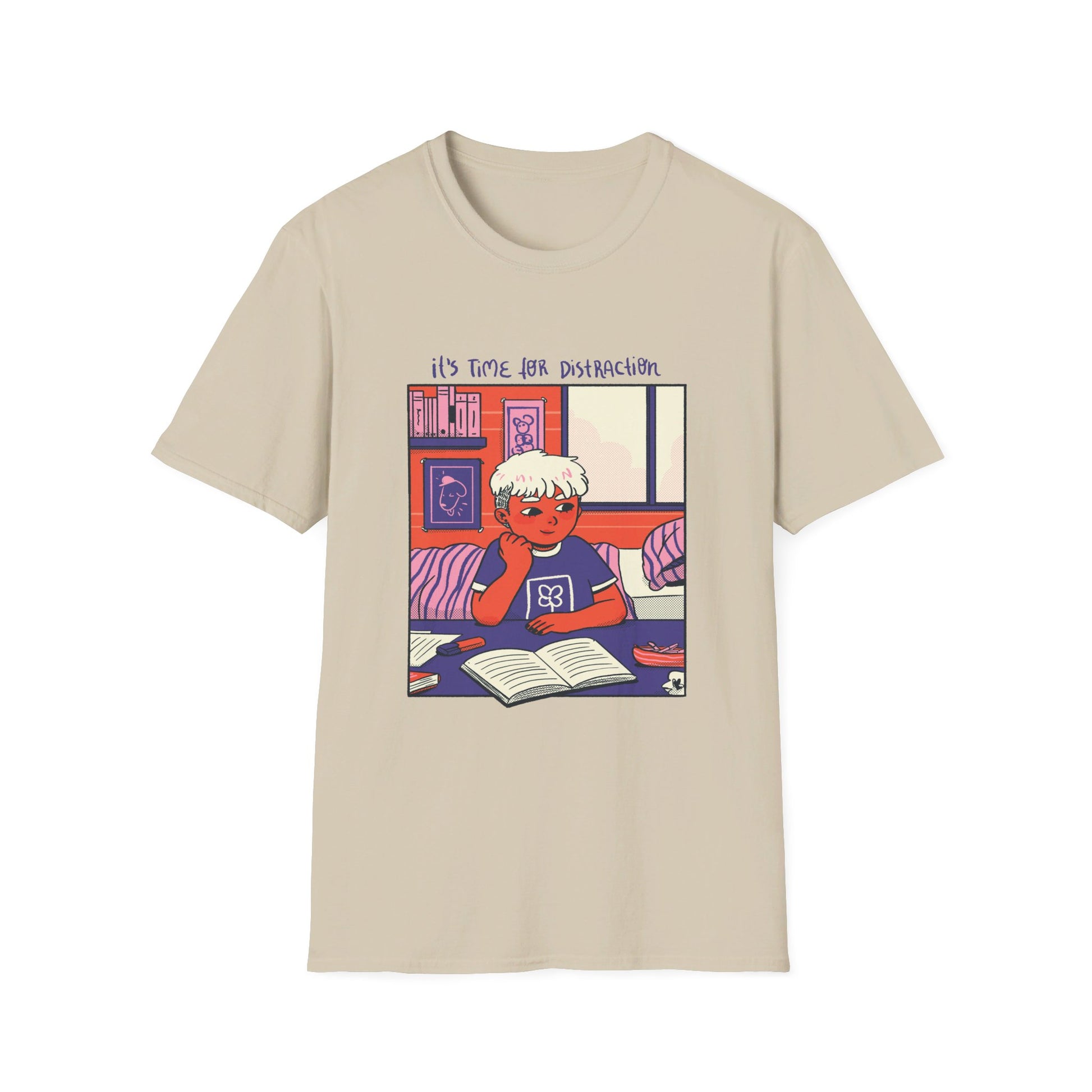 Girl learning - Cozy at Home - Front Design - Premium Bio Unisex T-Shirt - Pure Face Streetwear