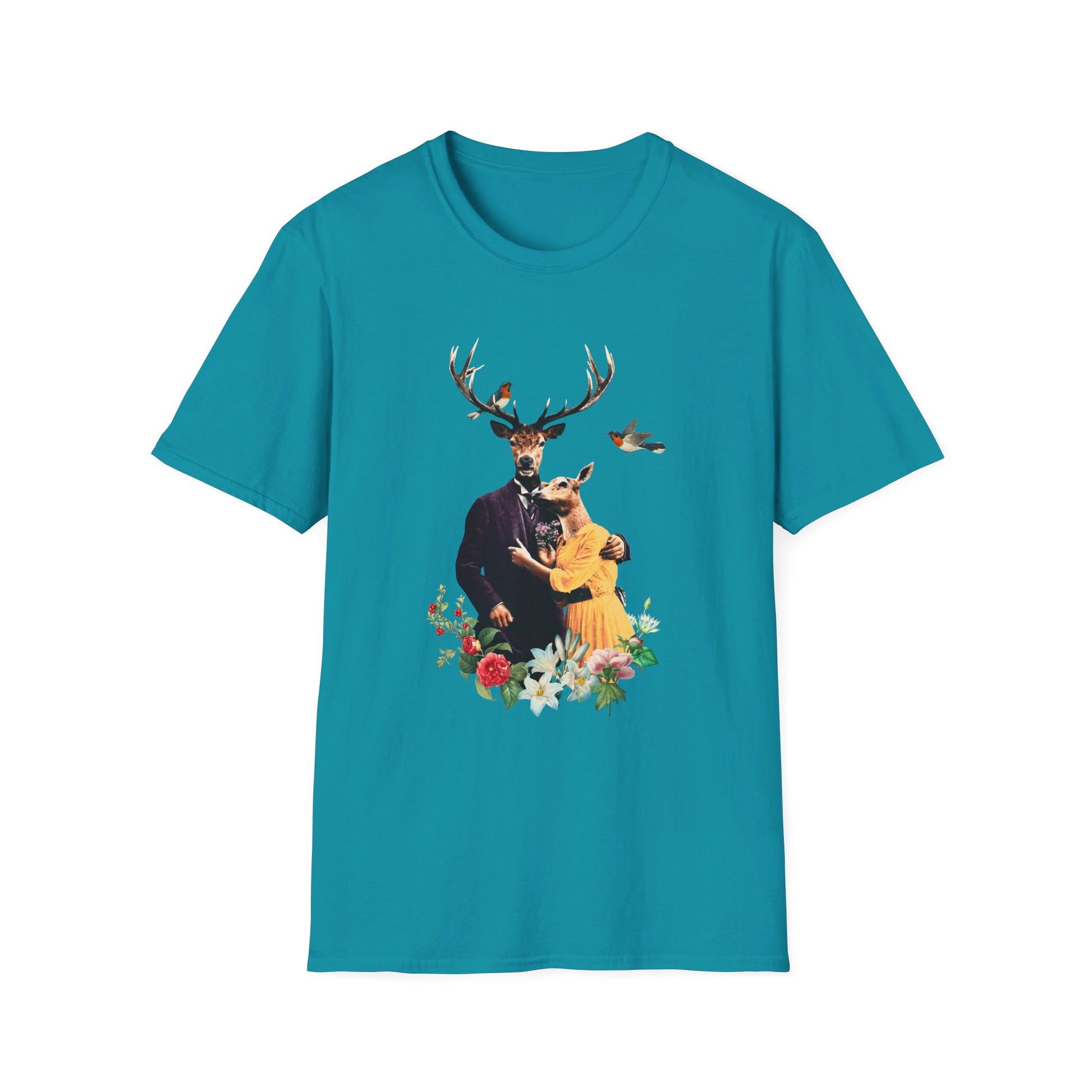 Deers Love - Animal Human - Front Design - Premium Bio Unisex T-Shirt - Pure Face Streetwear