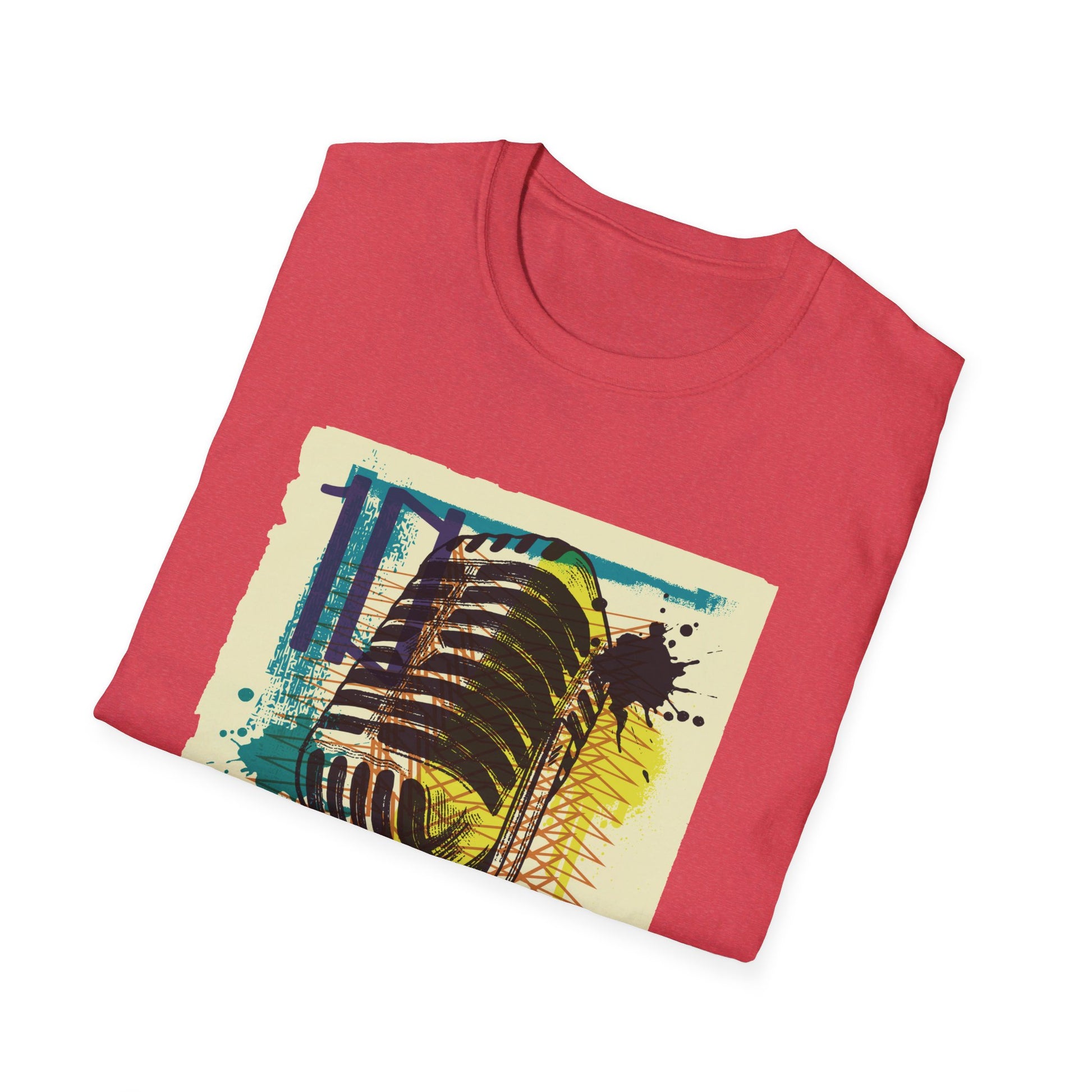 Old Microphone - Urban Graffiti - Front Design - Premium Bio Unisex T-Shirt - Pure Face Streetwear