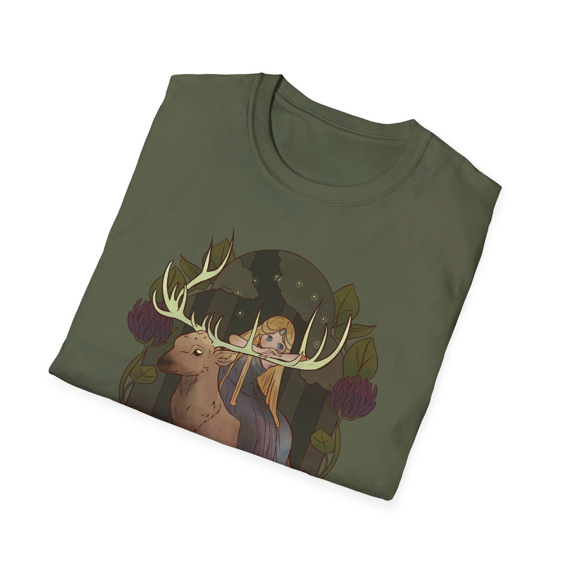 Deer and Fairy - Fairy Tail World - Front Design - Premium Bio Unisex T-Shirt - Pure Face Streetwear