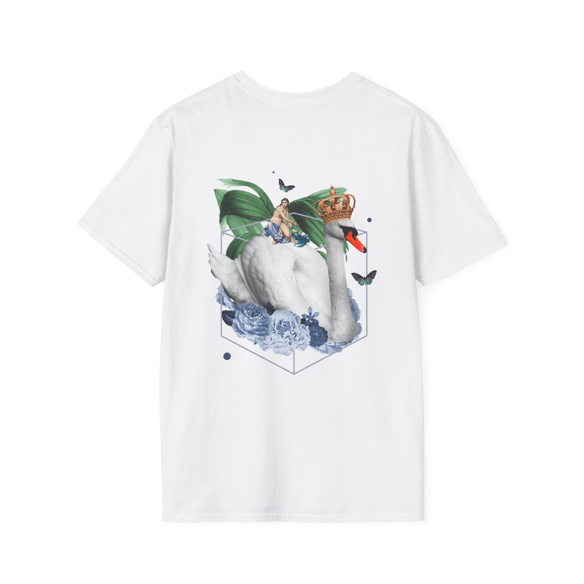 Swan - Quirky Collage - Unisex T-Shirt - Back Print