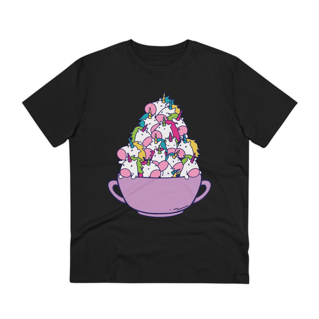 Printify T-Shirt Black / 2XS A Bowl of Unicorn - Unicorn World - Front Design