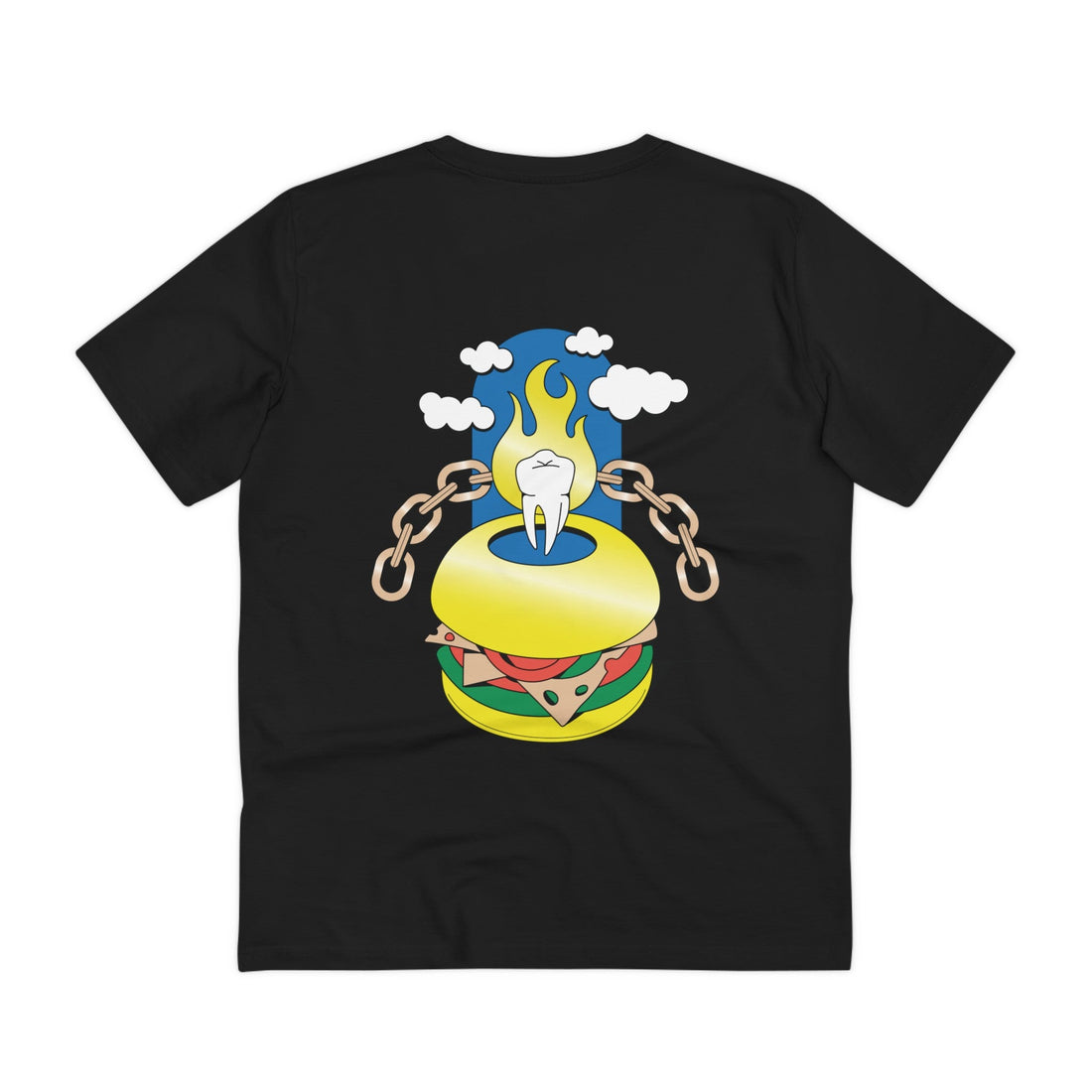 Printify T-Shirt Black / 2XS Abstract Burger - Surreal Still Life - Back Design