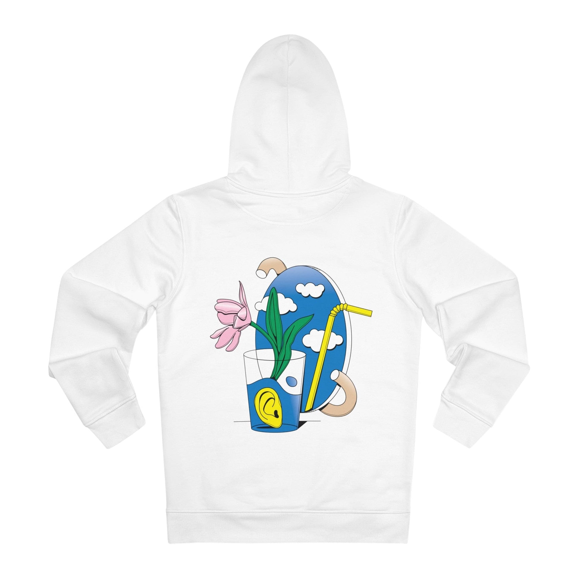 Printify Hoodie White / S Abstract Glass - Surreal Still Life - Hoodie - Back Design