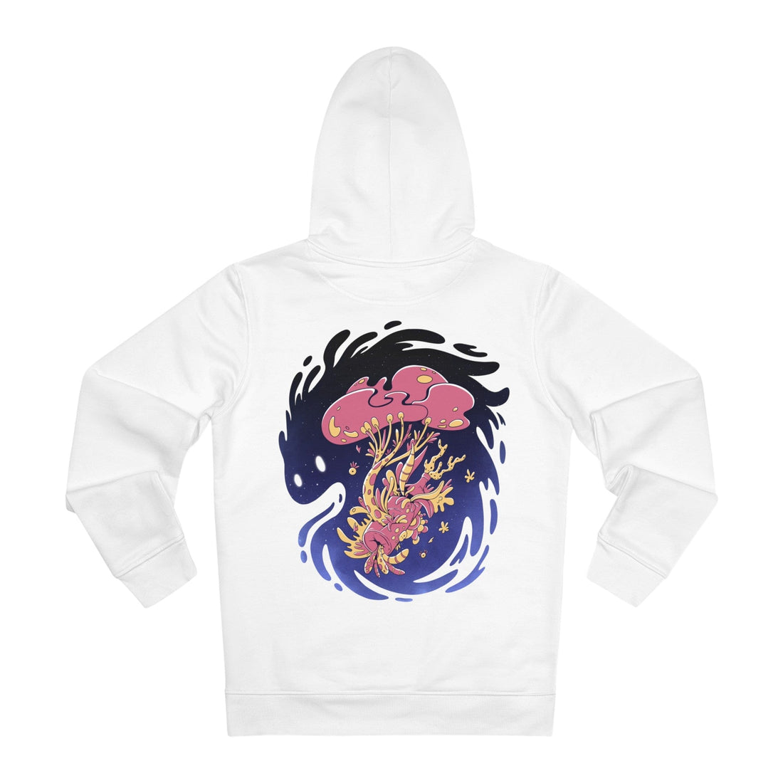 Printify Hoodie White / S Abstract Space Monster Bottle Floral - Plants in Space - Hoodie - Back Design