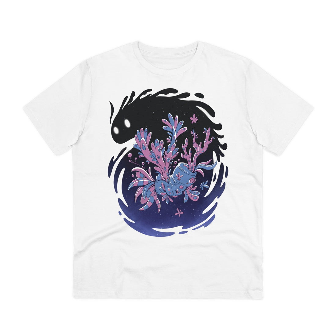 Printify T-Shirt White / 2XS Abstract Space Monster Can Floral - Plants in Space - Front Design