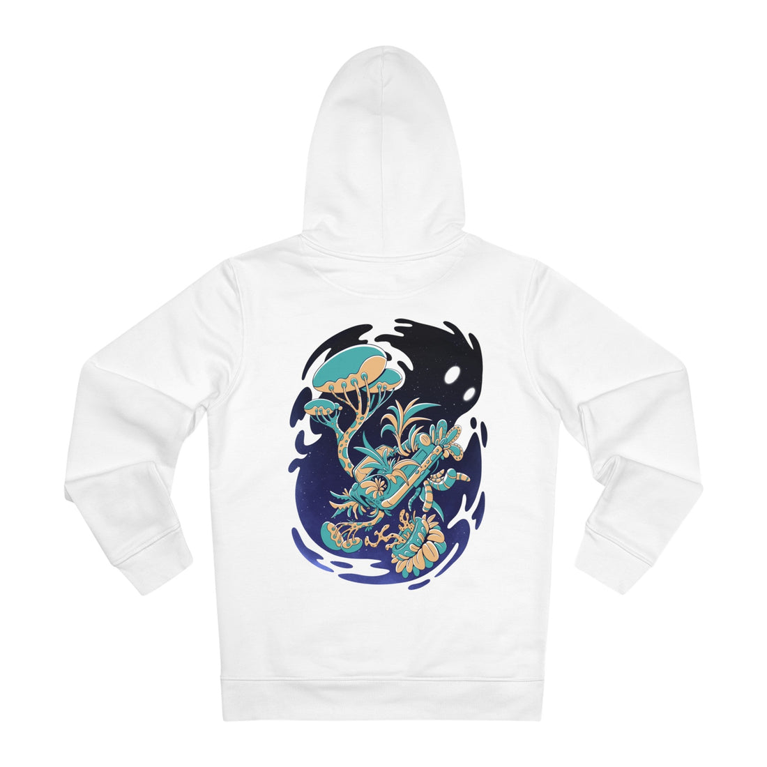 Printify Hoodie White / S Abstract Space Monster Car Floral - Plants in Space - Hoodie - Back Design