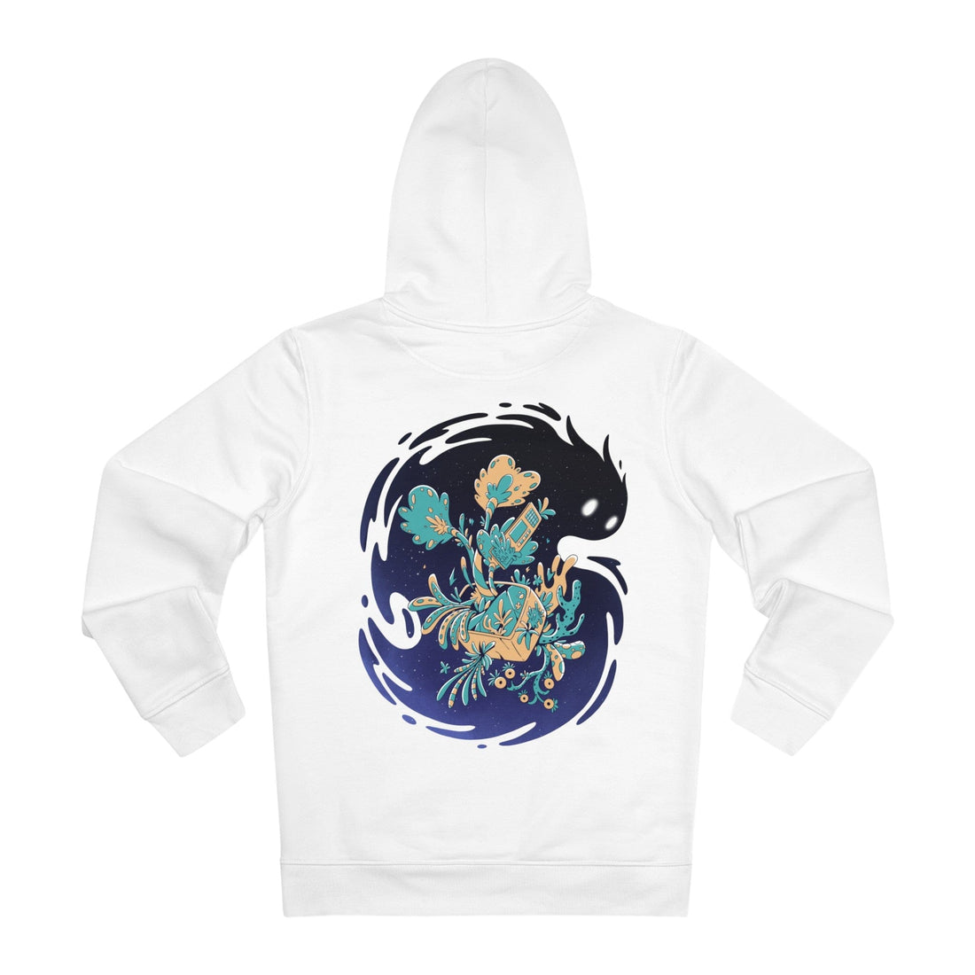 Printify Hoodie White / S Abstract Space Monster Computer Floral - Plants in Space - Hoodie - Back Design