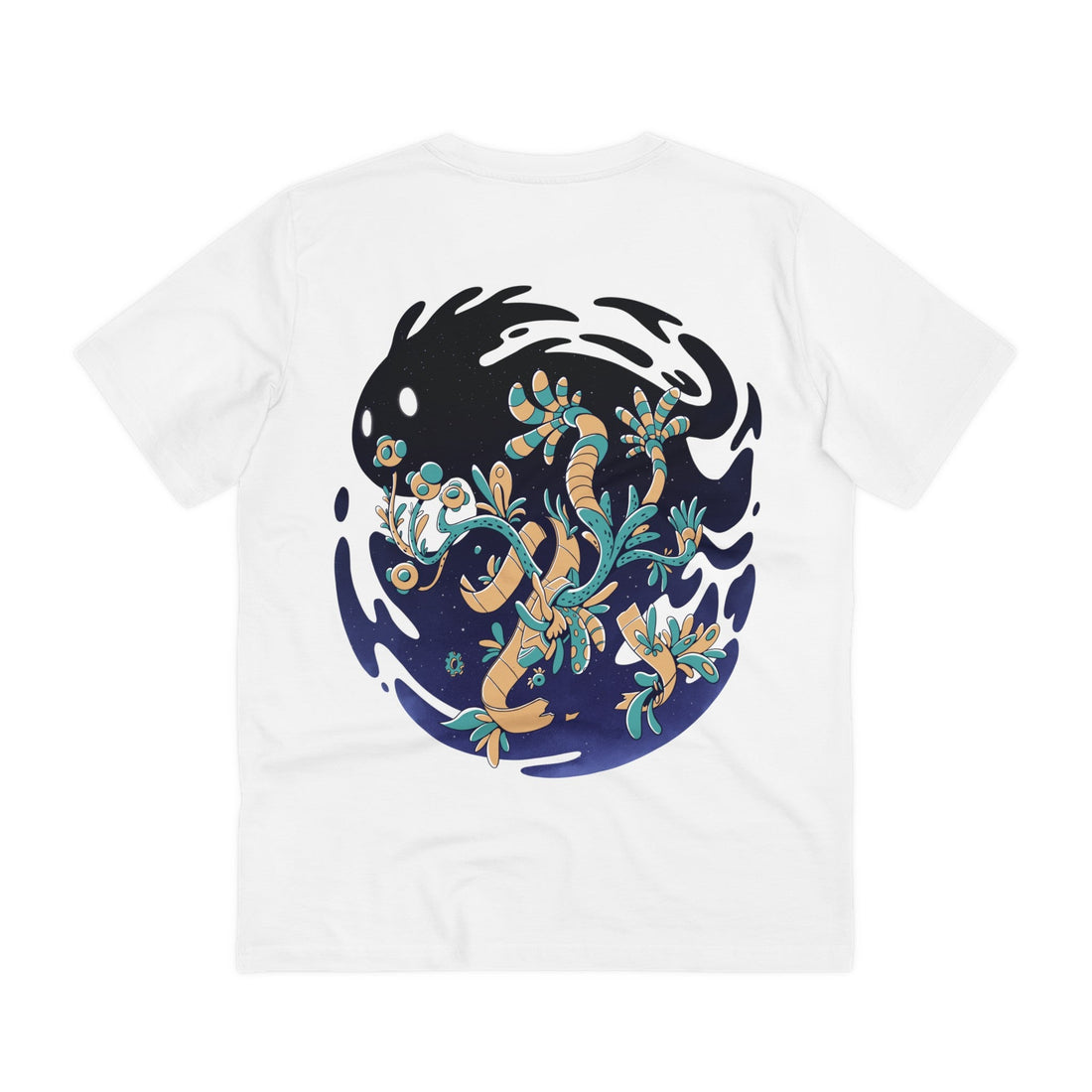 Printify T-Shirt White / 2XS Abstract Space Monster Floral Plant - Plants in Space - Back Design