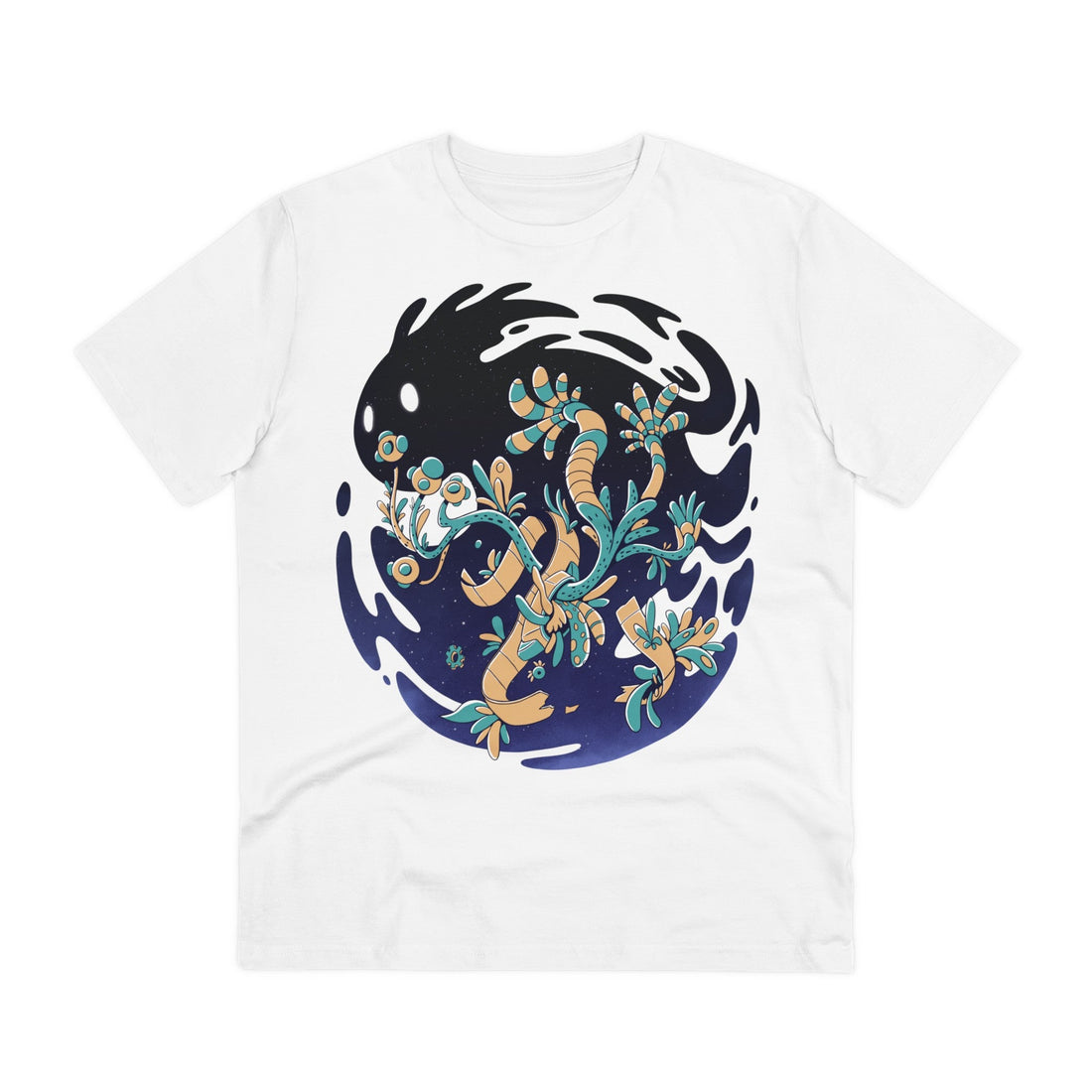 Printify T-Shirt White / 2XS Abstract Space Monster Floral Plant - Plants in Space - Front Design