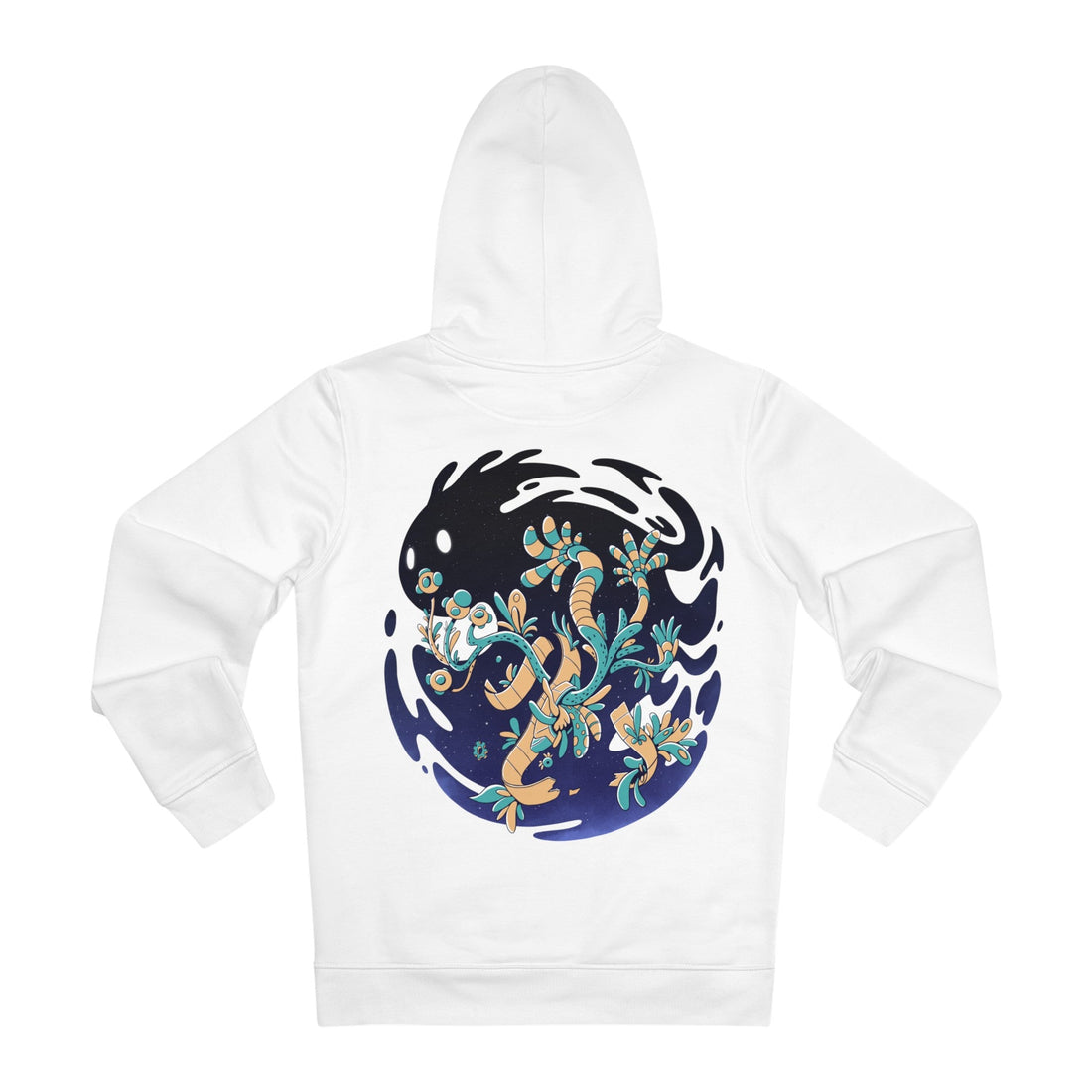 Printify Hoodie White / S Abstract Space Monster Floral Plant - Plants in Space - Hoodie - Back Design
