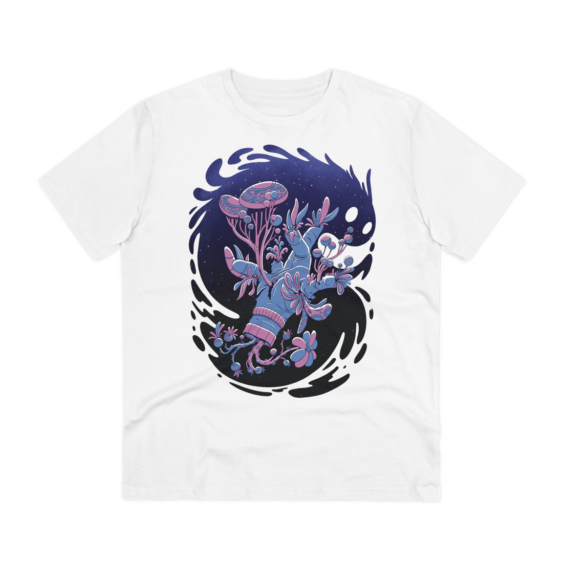 Printify T-Shirt White / 2XS Abstract Space Monster Hand Plant - Plants in Space - Front Design